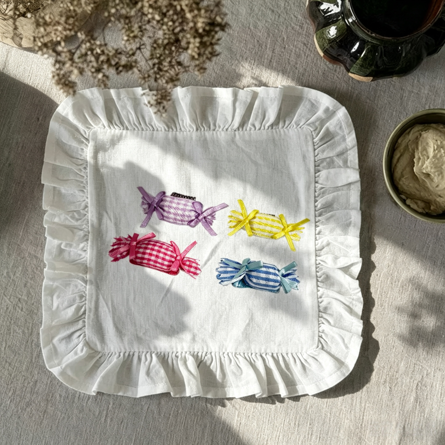 Candy Shaped Gingham Plaid Pet Hair Clips