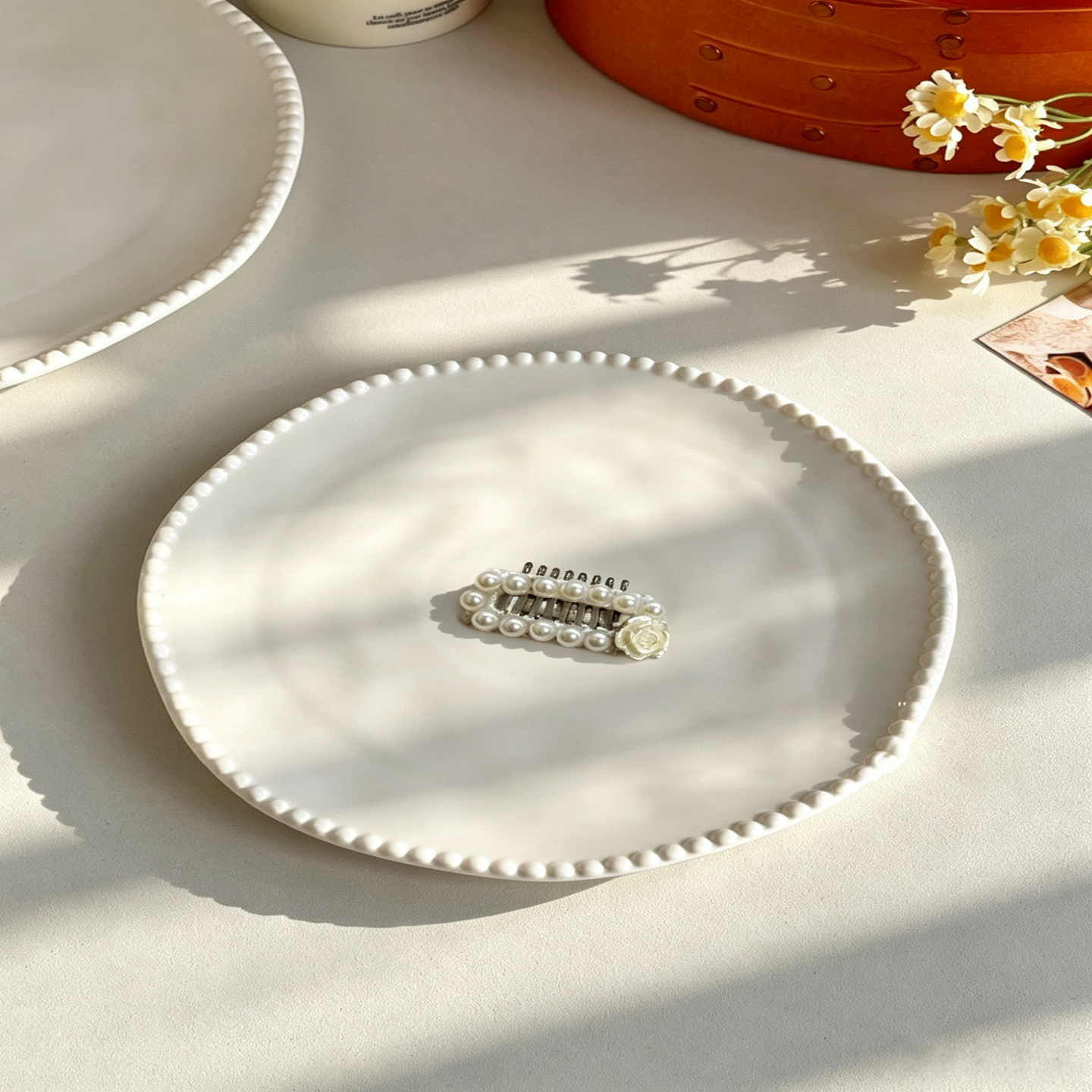 Soild Pearl Handmade Pet Hair Clips