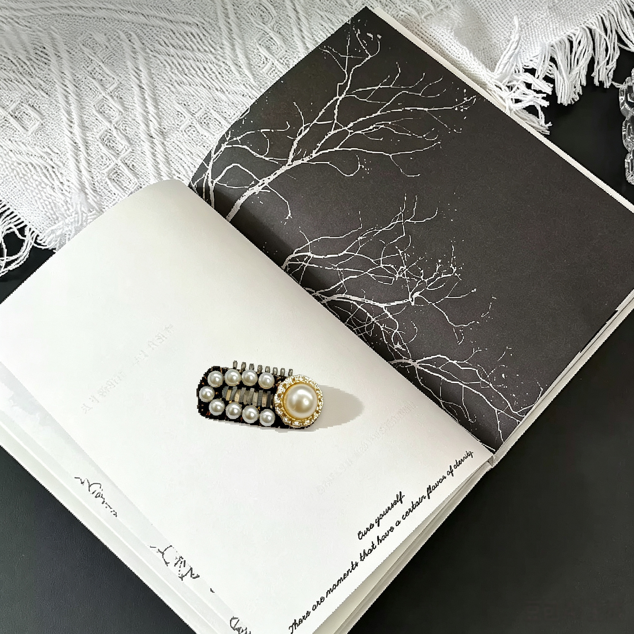 Classic Pearl Black Pet Hair Clips
