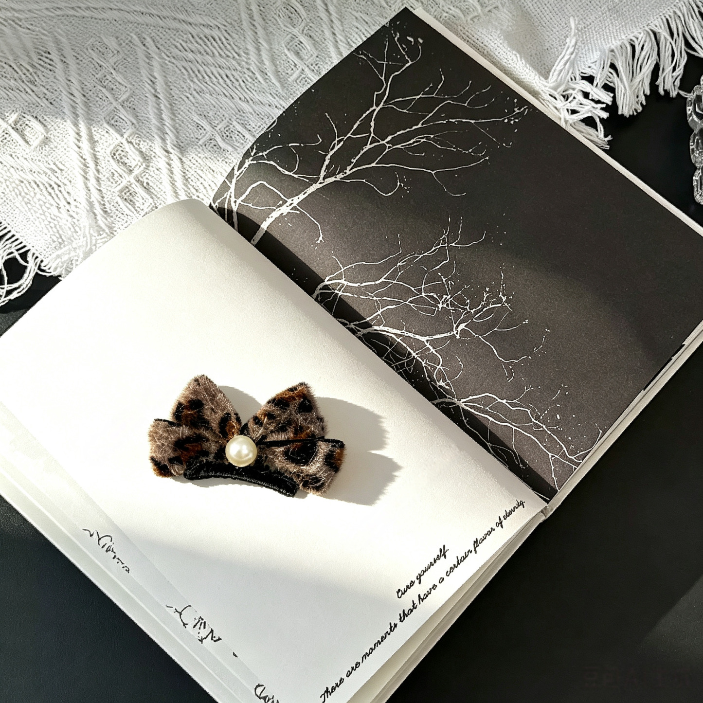 Double Layer Leopard Bows Pet Hair Clips