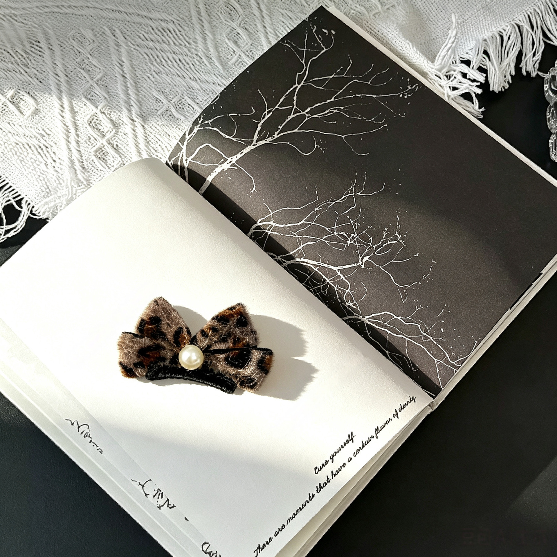 Double Layer Leopard Bows Pet Hair Clips