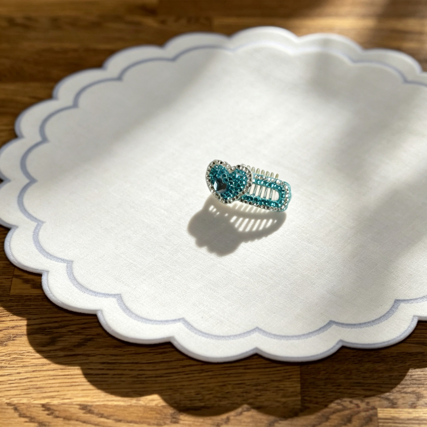 Shiny Blue Rhinestone Handmade Pet Hair Clips
