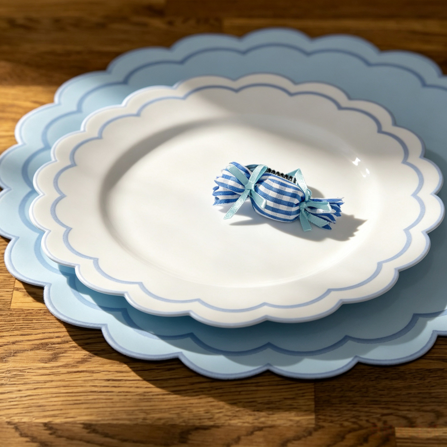 Blue Striped Candy Handmade Pet Hair Clips