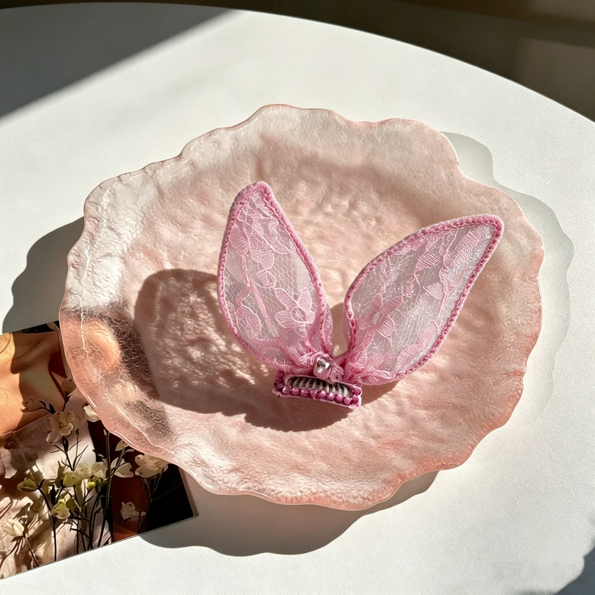 Cute Bunny Ear Handmade Pet Hair Clips