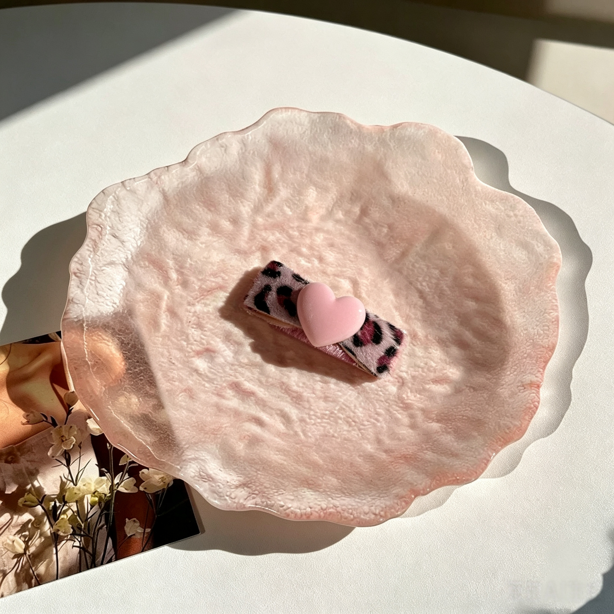 Pink Leopard Handmade Pet Hair Clips