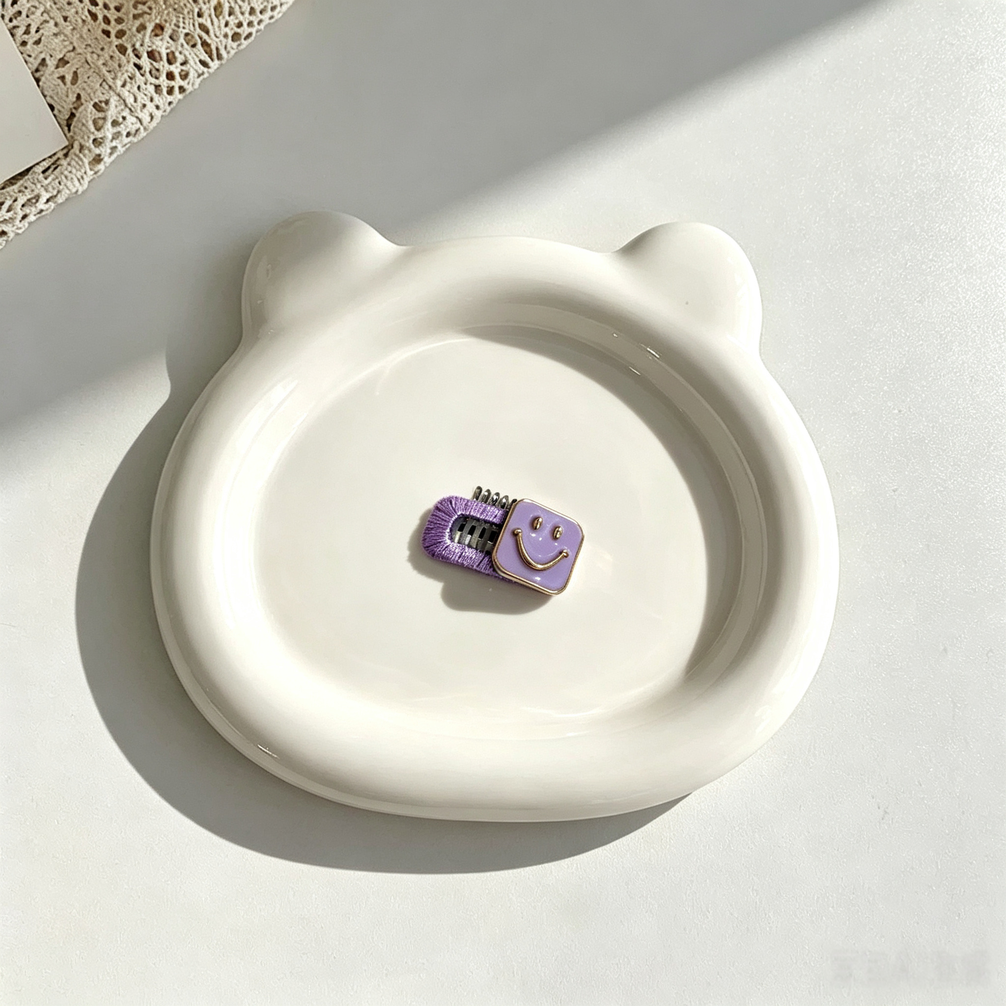Cute Square Smile Face Pet Hair Clips