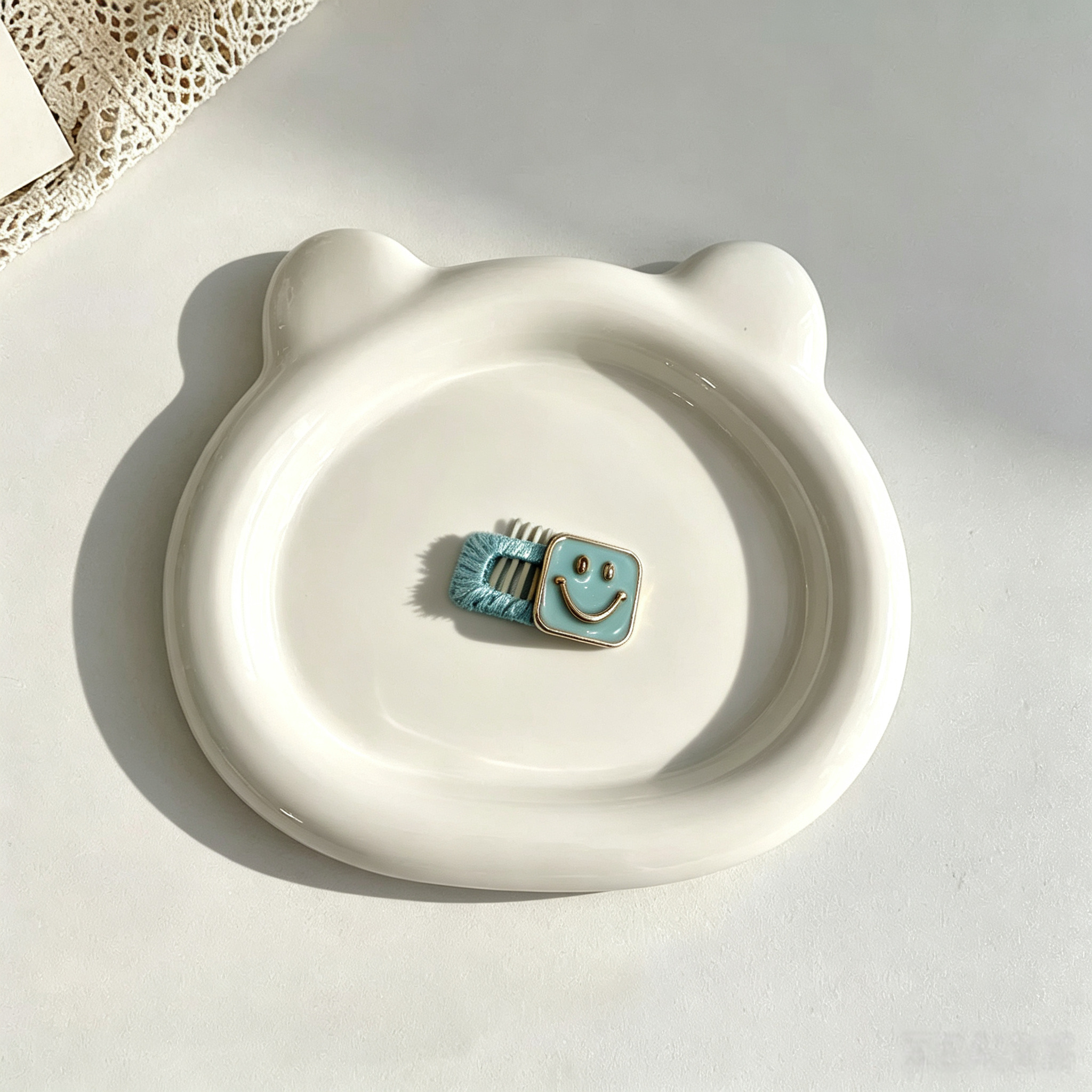 Cute Square Smile Face Pet Hair Clips