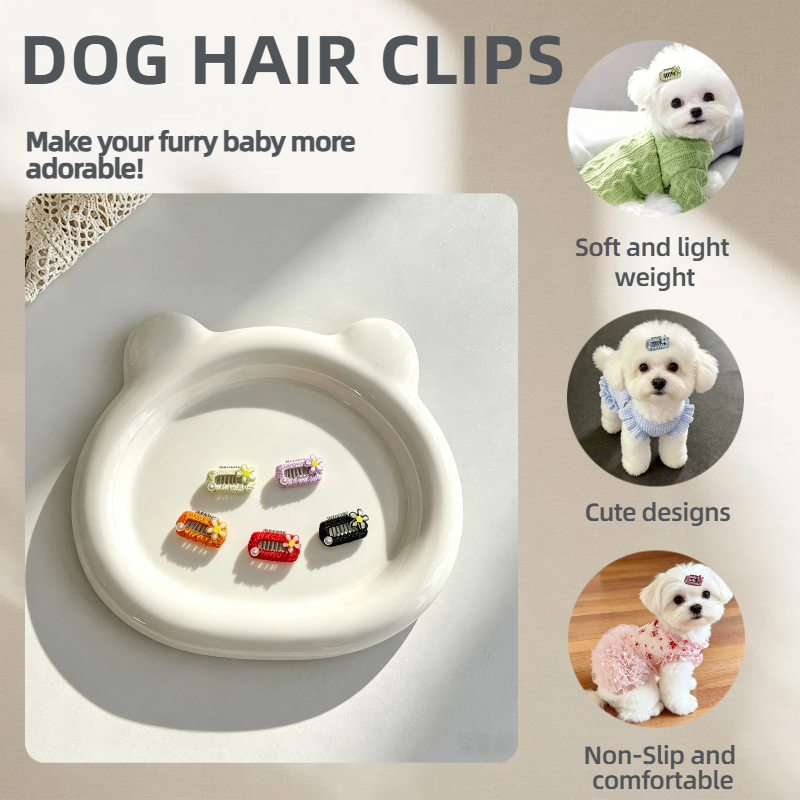 Mini Daisy Pearl Pet Hair Clips