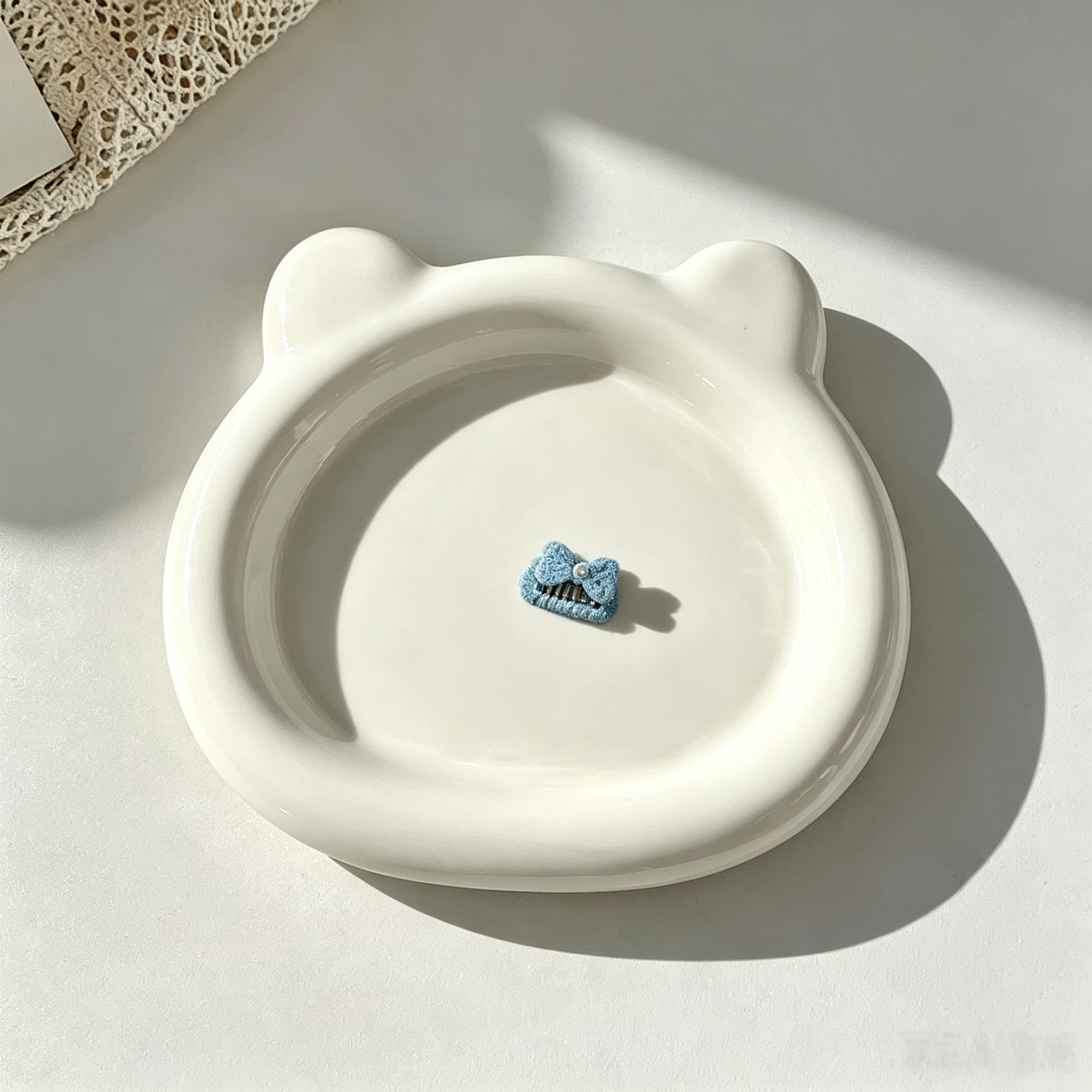 4pcs Mini Crochet Knit Pearl Bow Pet Hair Clips