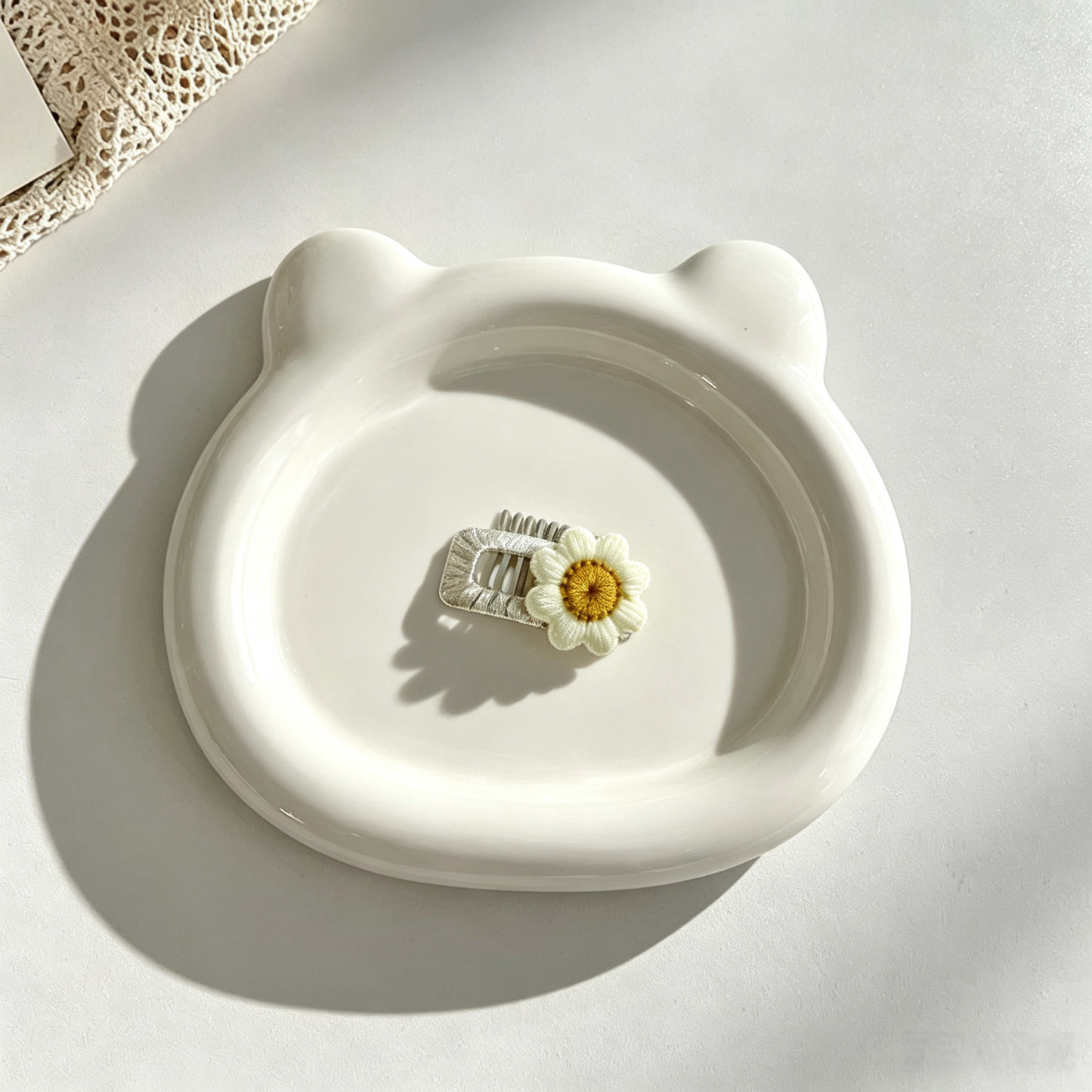 Handmade Crochet Daisy Flower Pet Hair Clips