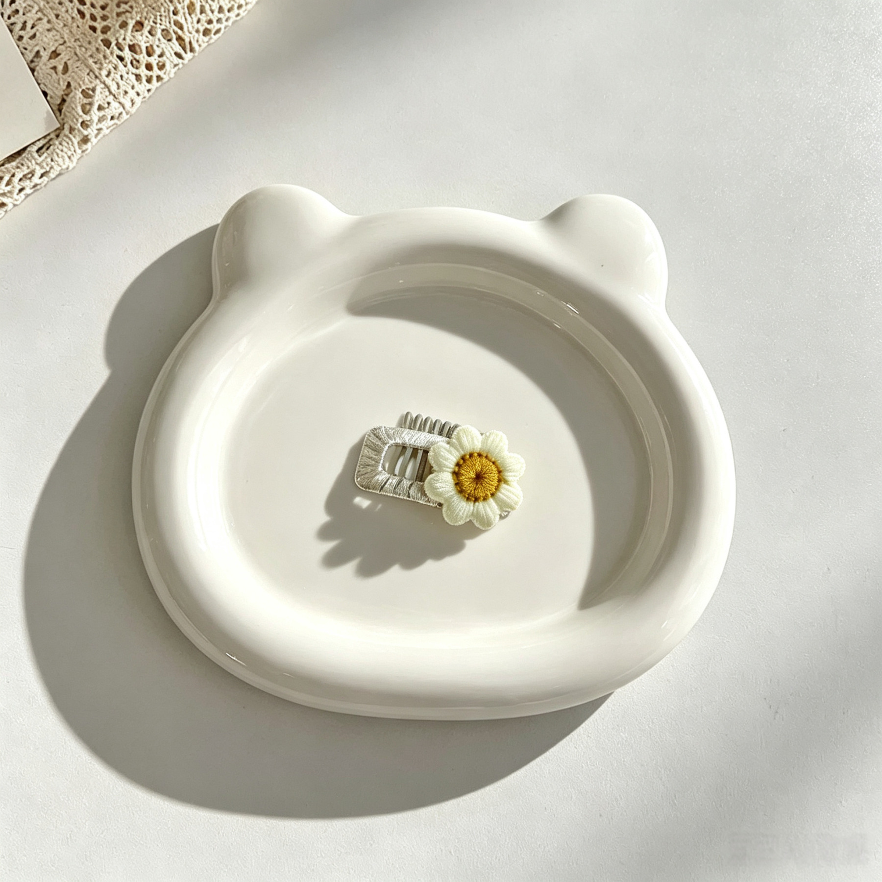 Handmade Crochet Daisy Flower Pet Hair Clips