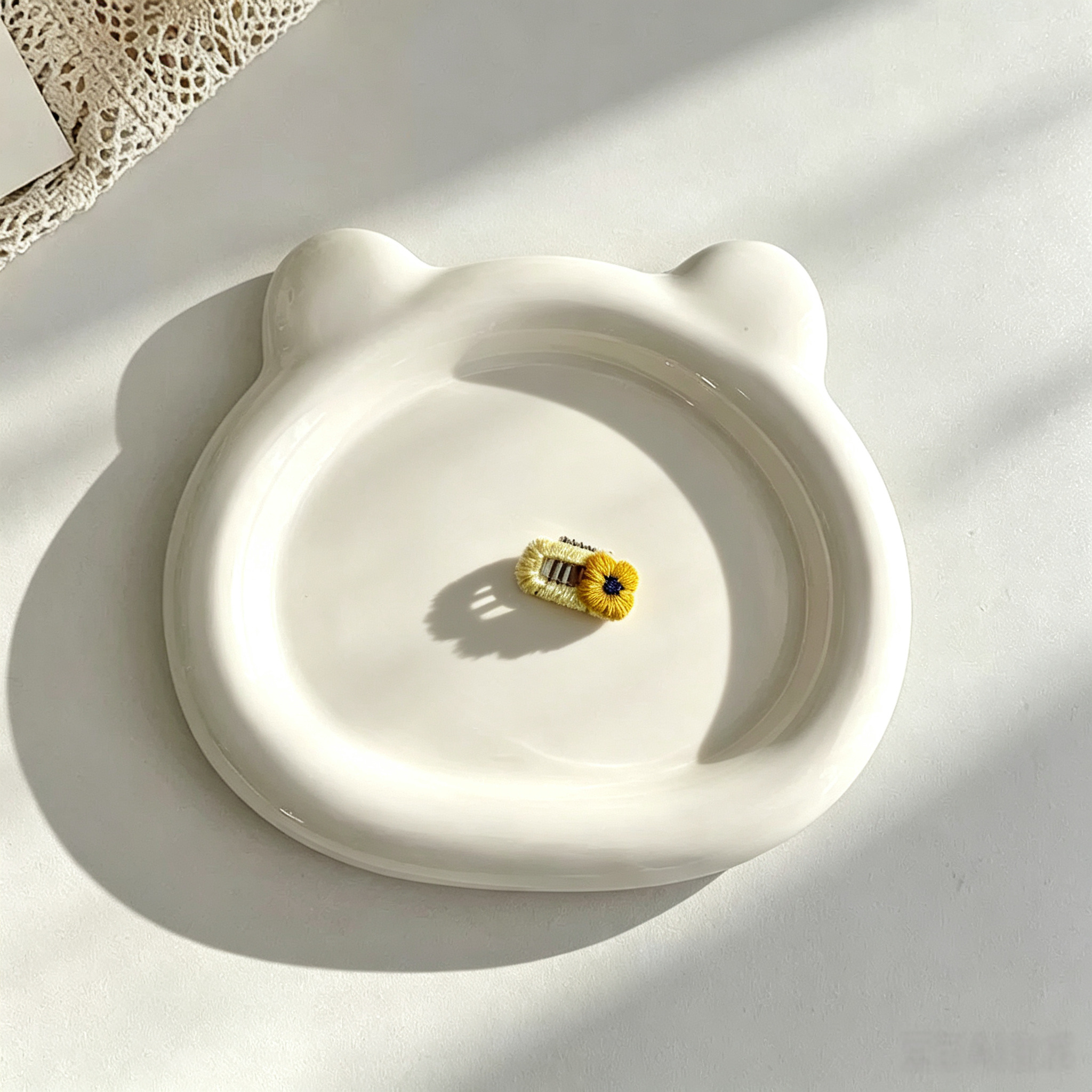 Handmade Embroidery Daisy Flower Pet Hair Clips