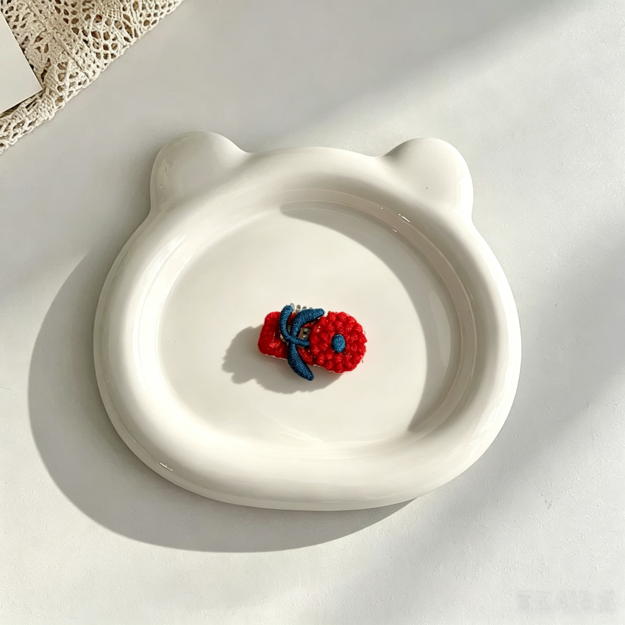 Handmade Embroidery Flower Tulip Pet Hair Clips