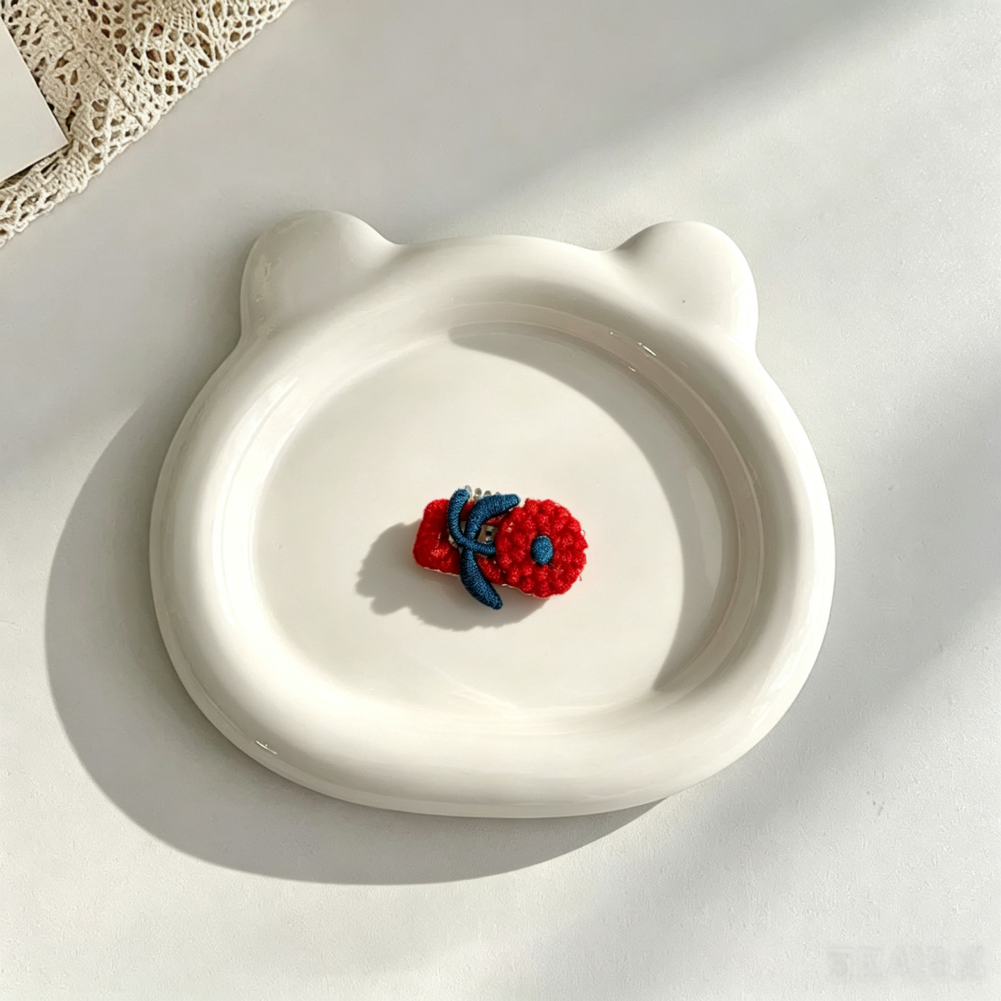 Handmade Embroidery Flower Tulip Pet Hair Clips