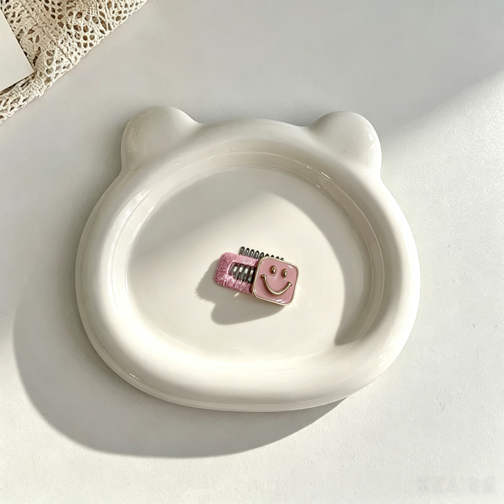 Cute Square Smile Face Pet Hair Clips