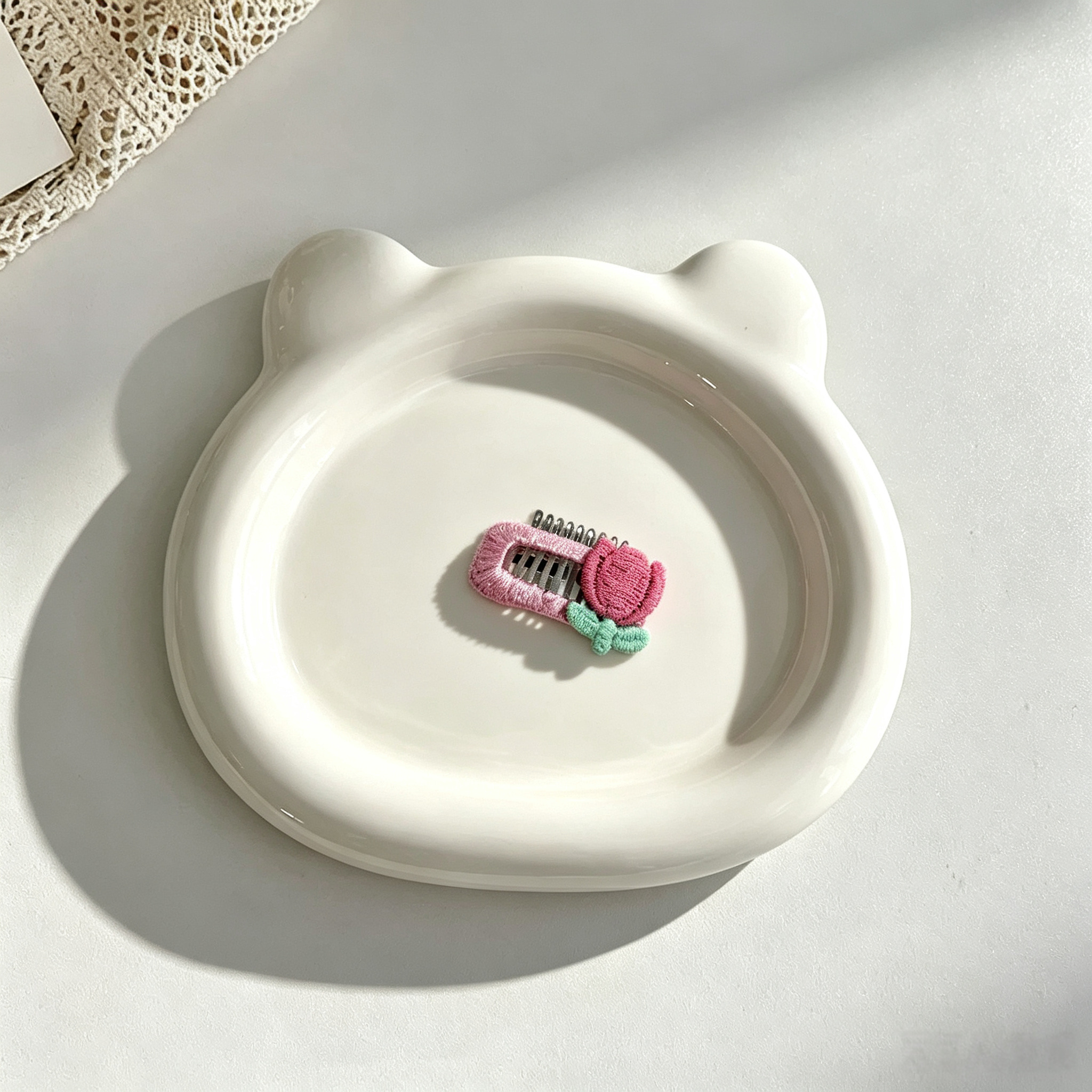 Handmade Embroidery Flower Tulip Pet Hair Clips
