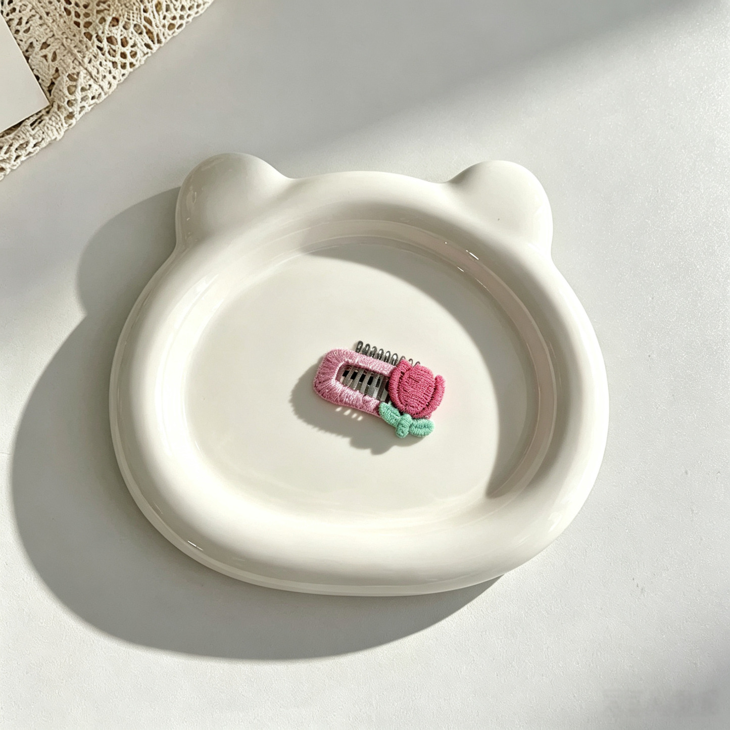 Handmade Embroidery Flower Tulip Pet Hair Clips