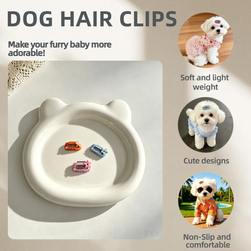 Mini Tiny Flower Pearl Pet Hair Clips