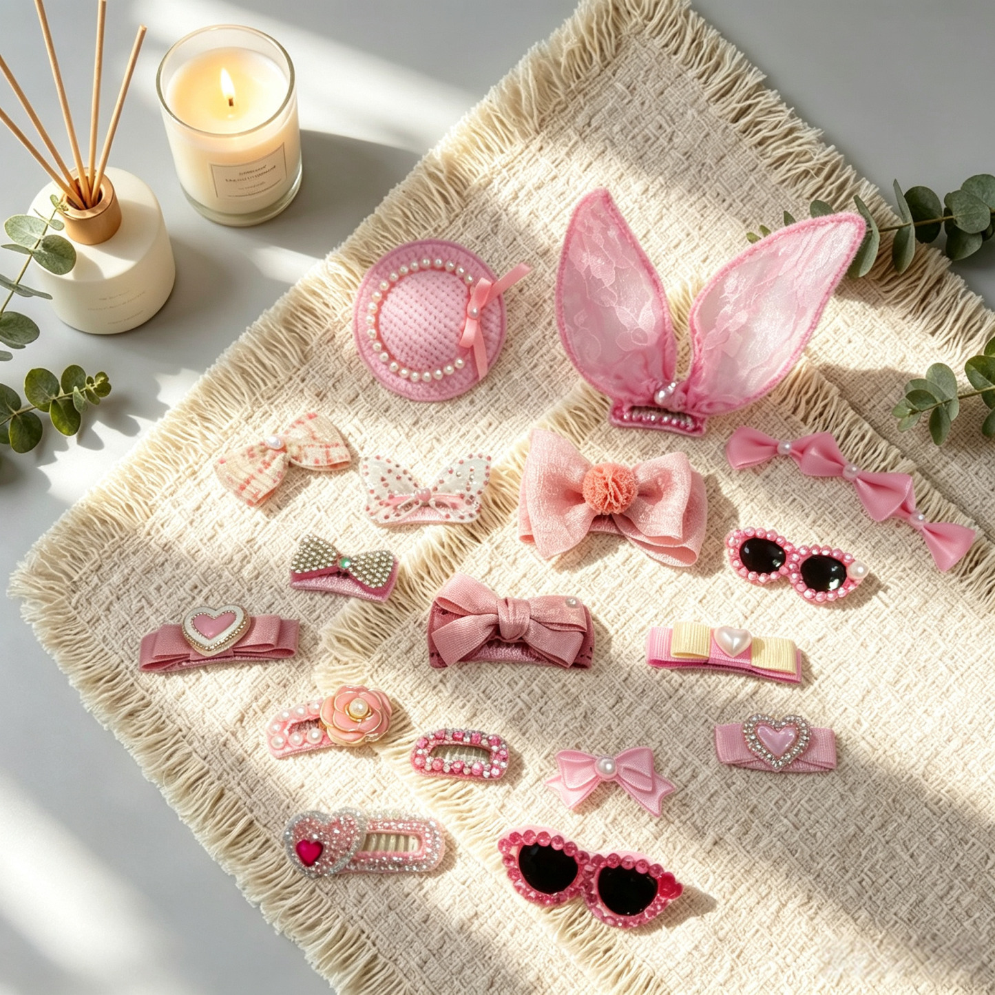 Pink Sweet Handmade Pet Hair Clips