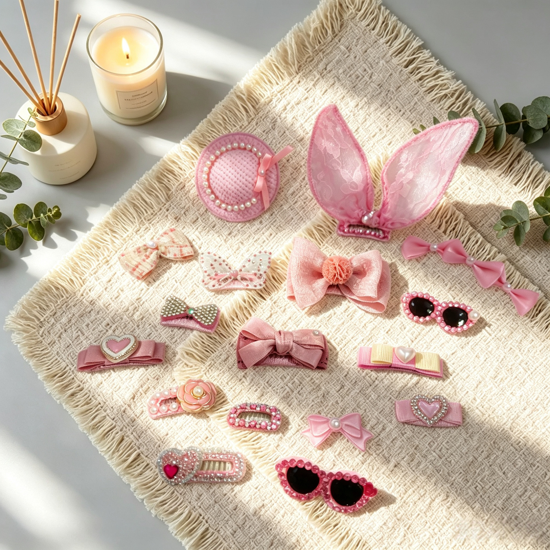 Pink Sweet Handmade Pet Hair Clips