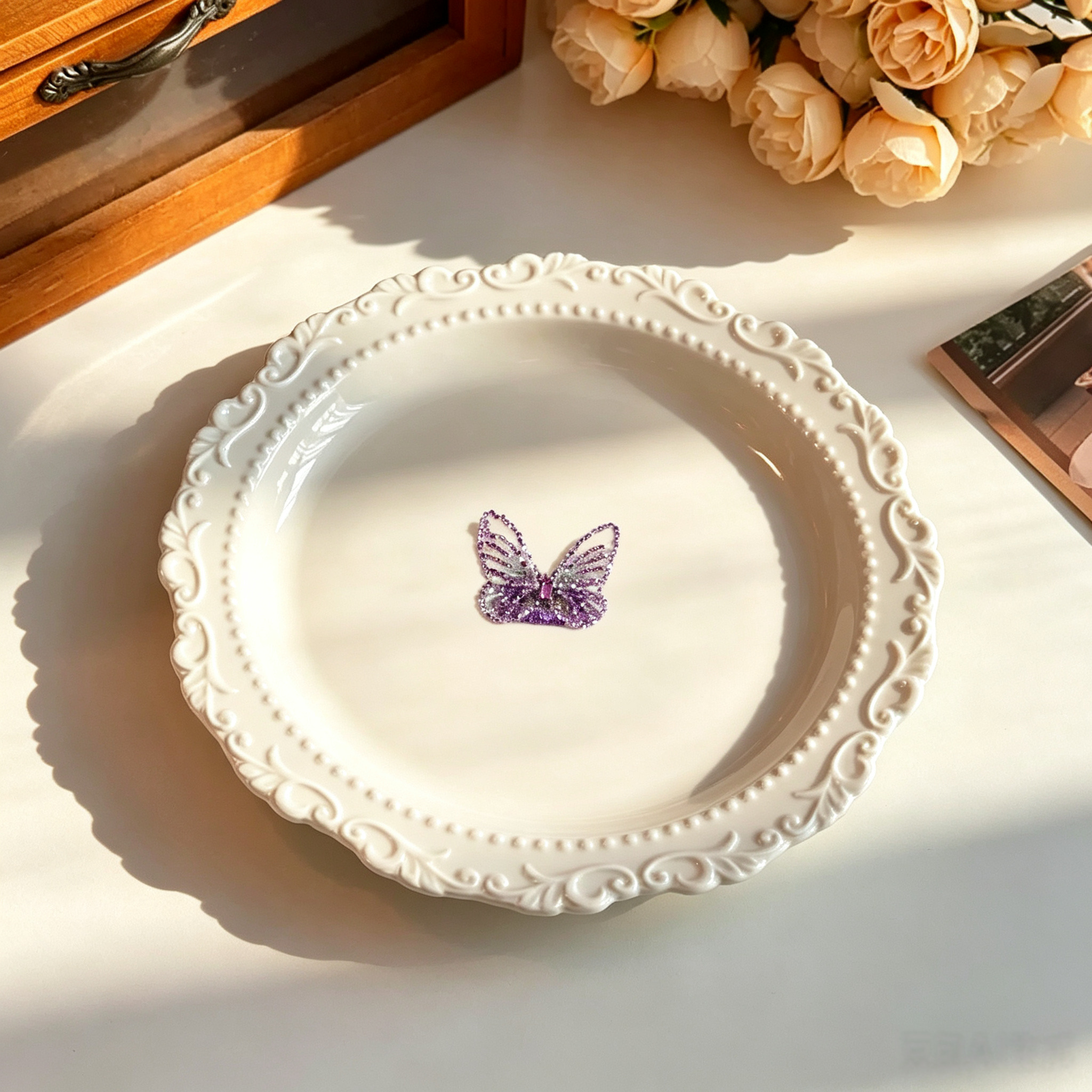 [Copy]Velvet Purple Handmade Pet Hair Clips 