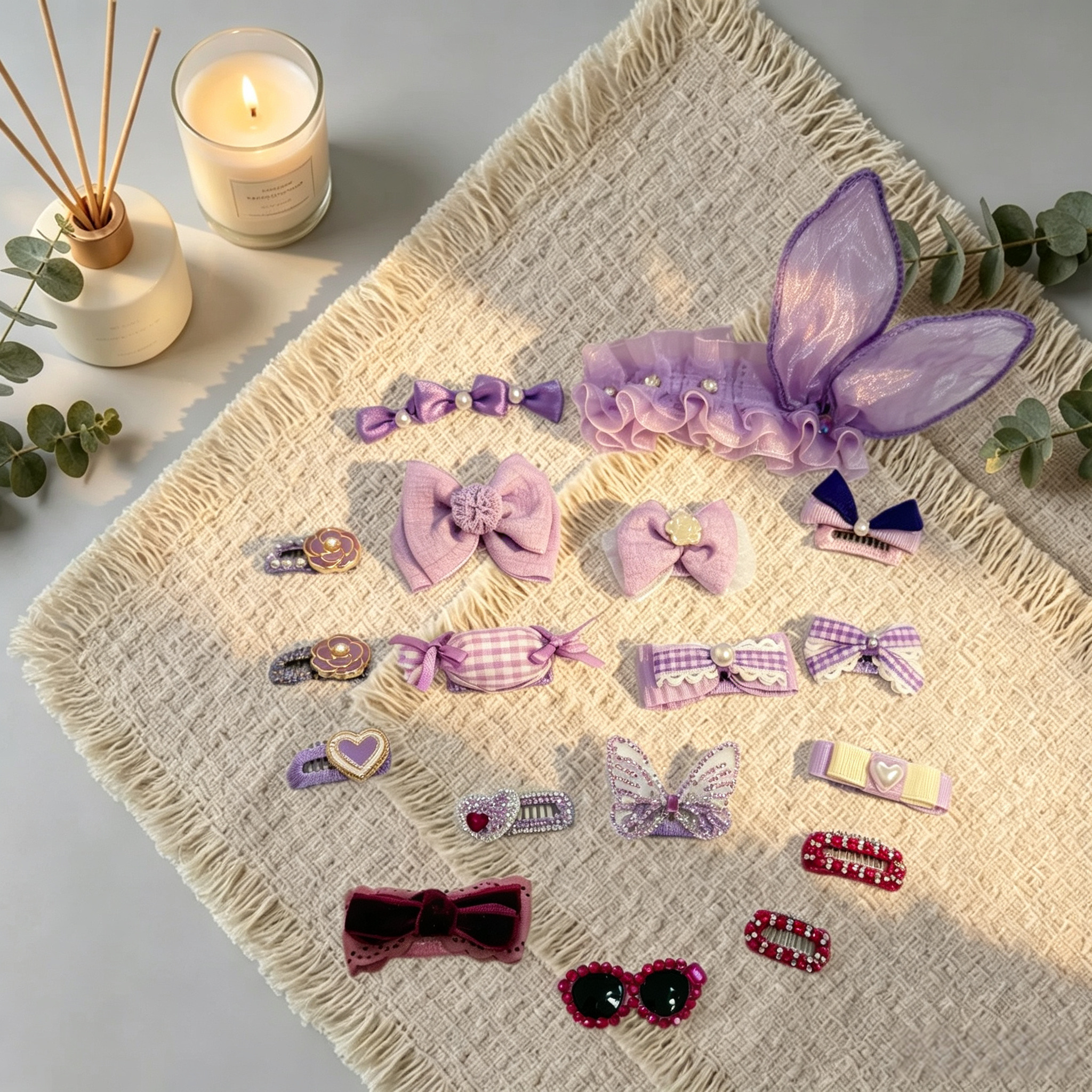 Purple Series Handmade Pet Hair Clips 