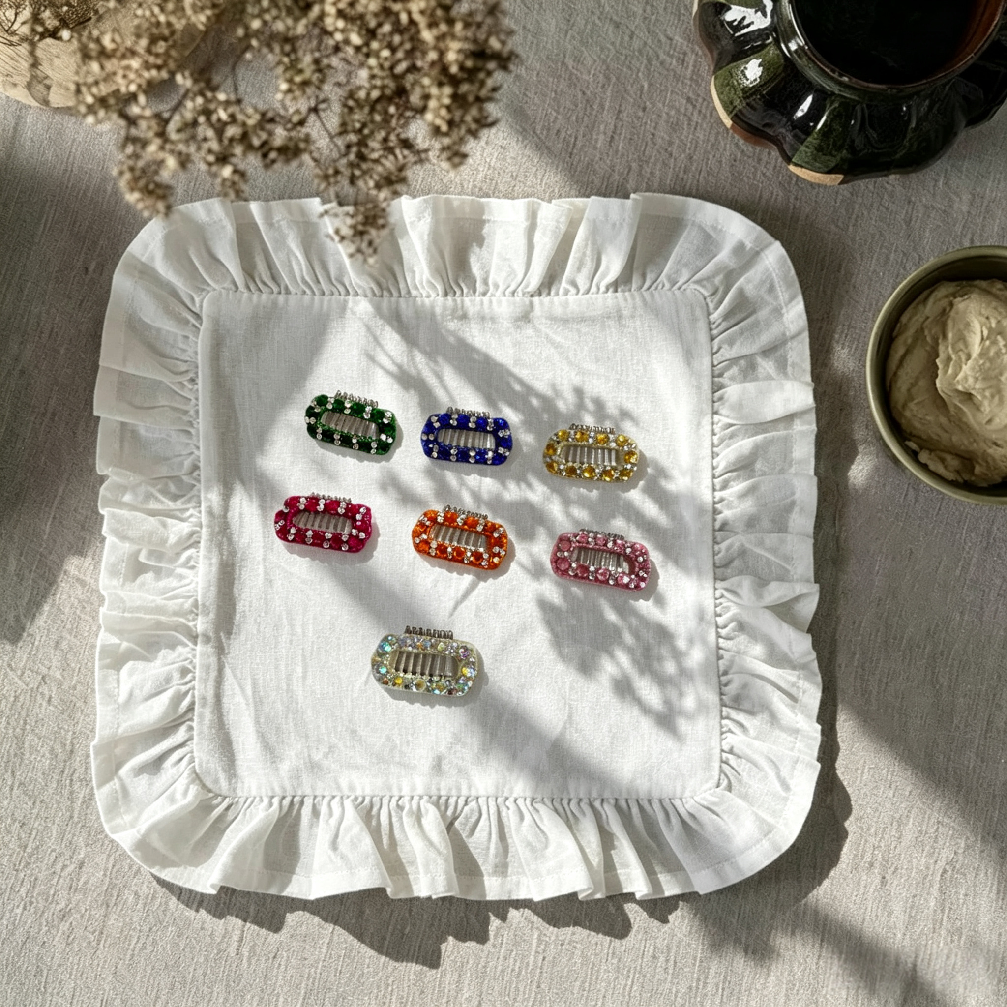 Rhinestone Rectangle Pet Hair Clips