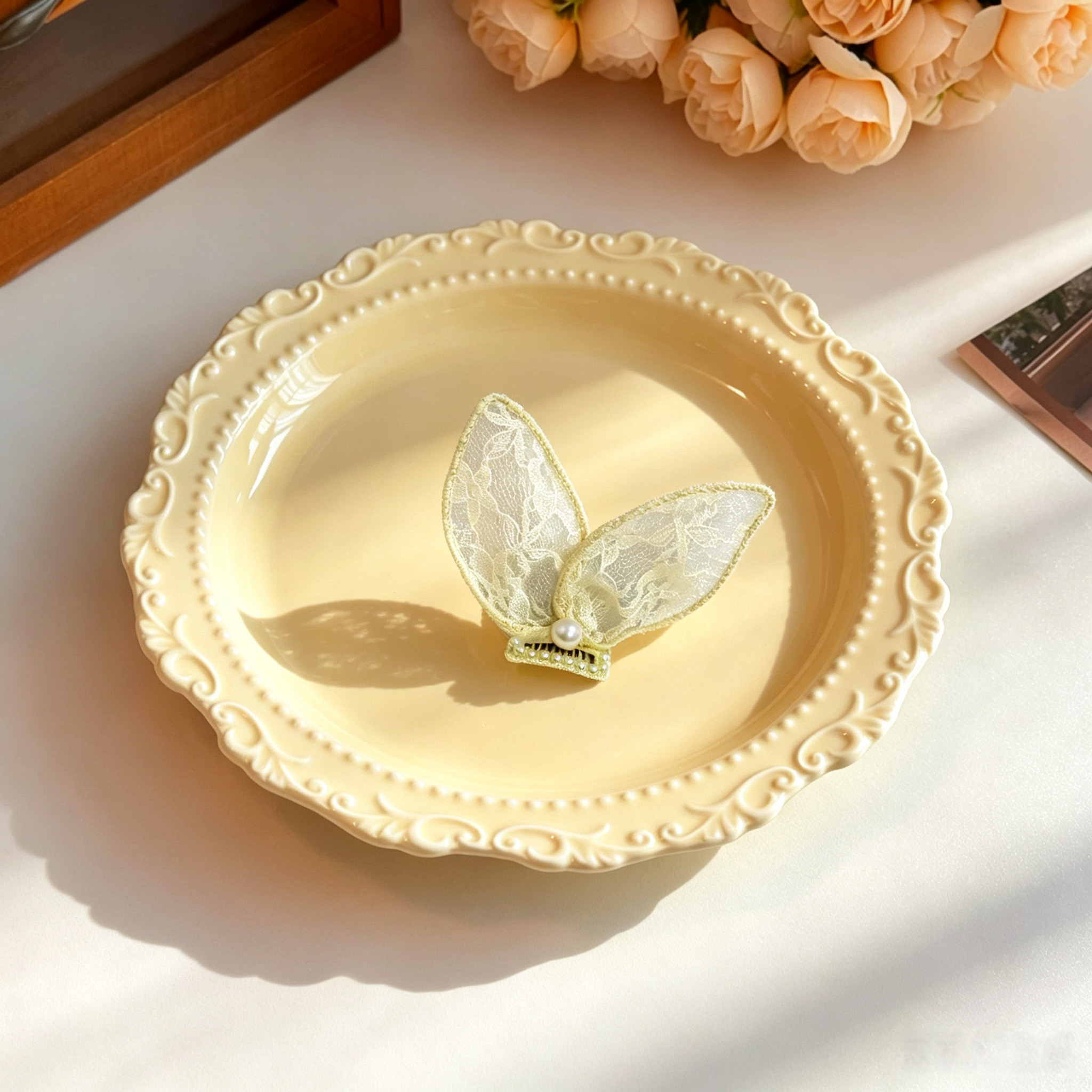 Lace Bunny Ear Handmade Pet Hair Clips