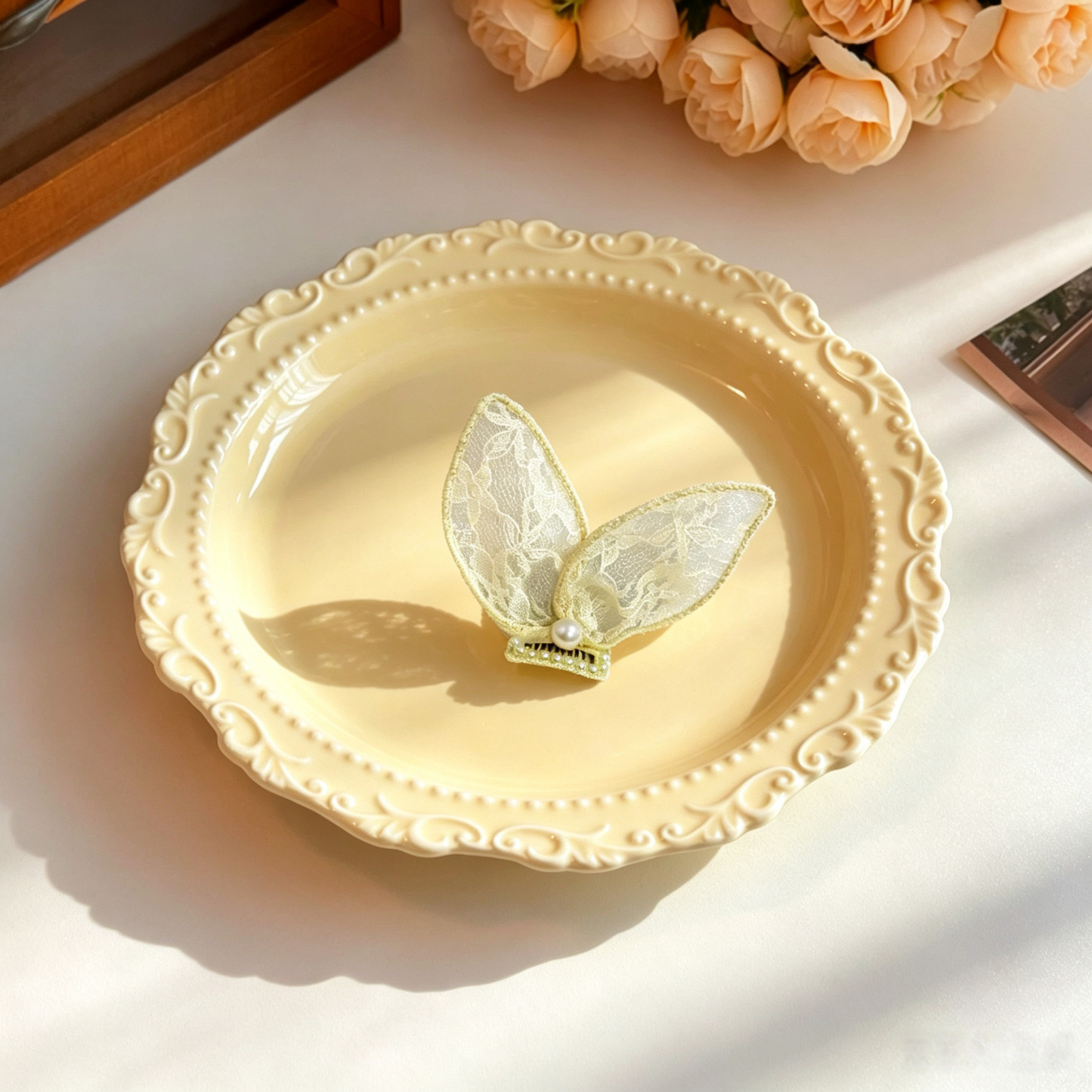 Lace Bunny Ear Handmade Pet Hair Clips