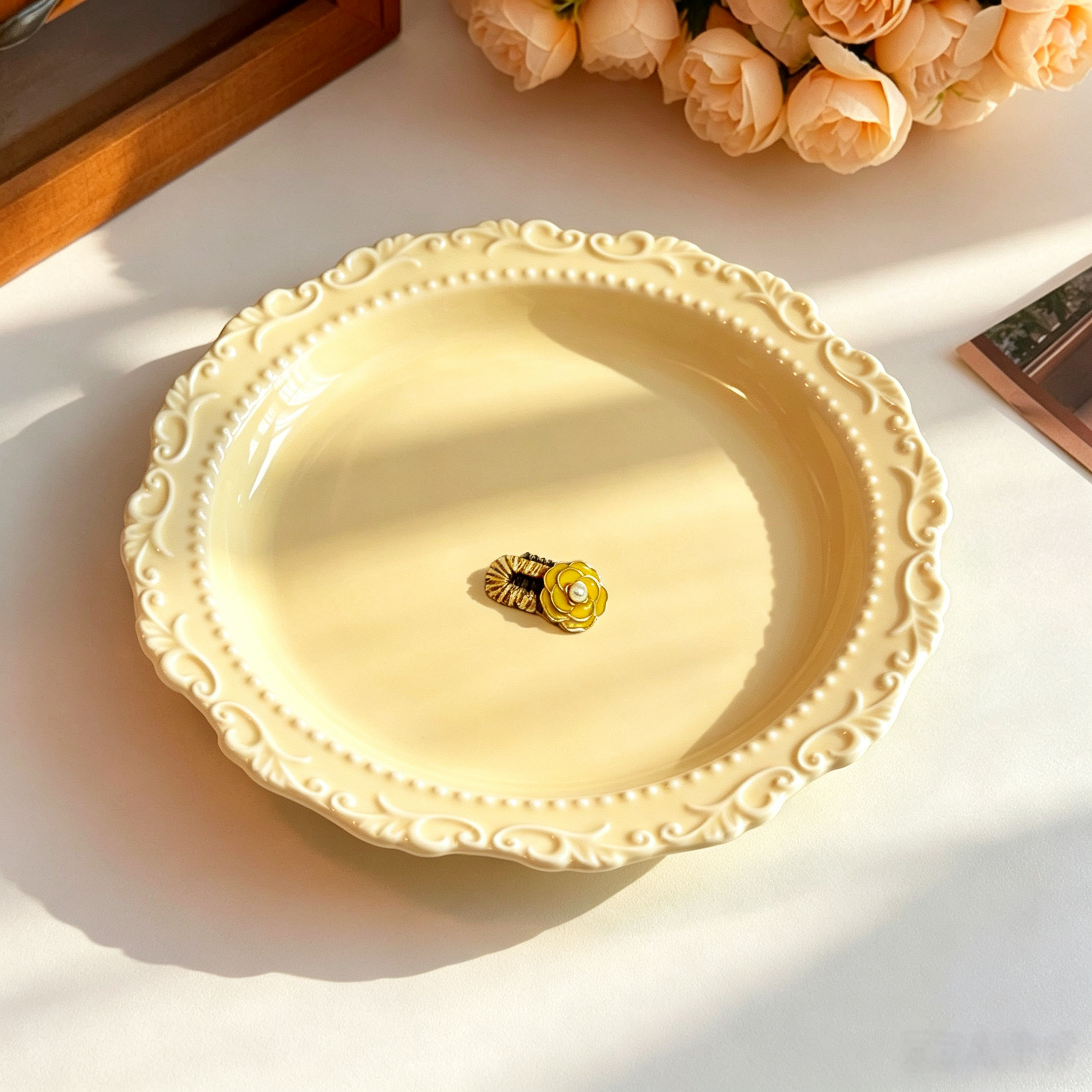 Yellow Camellia Handmade Pet Hair Clips
