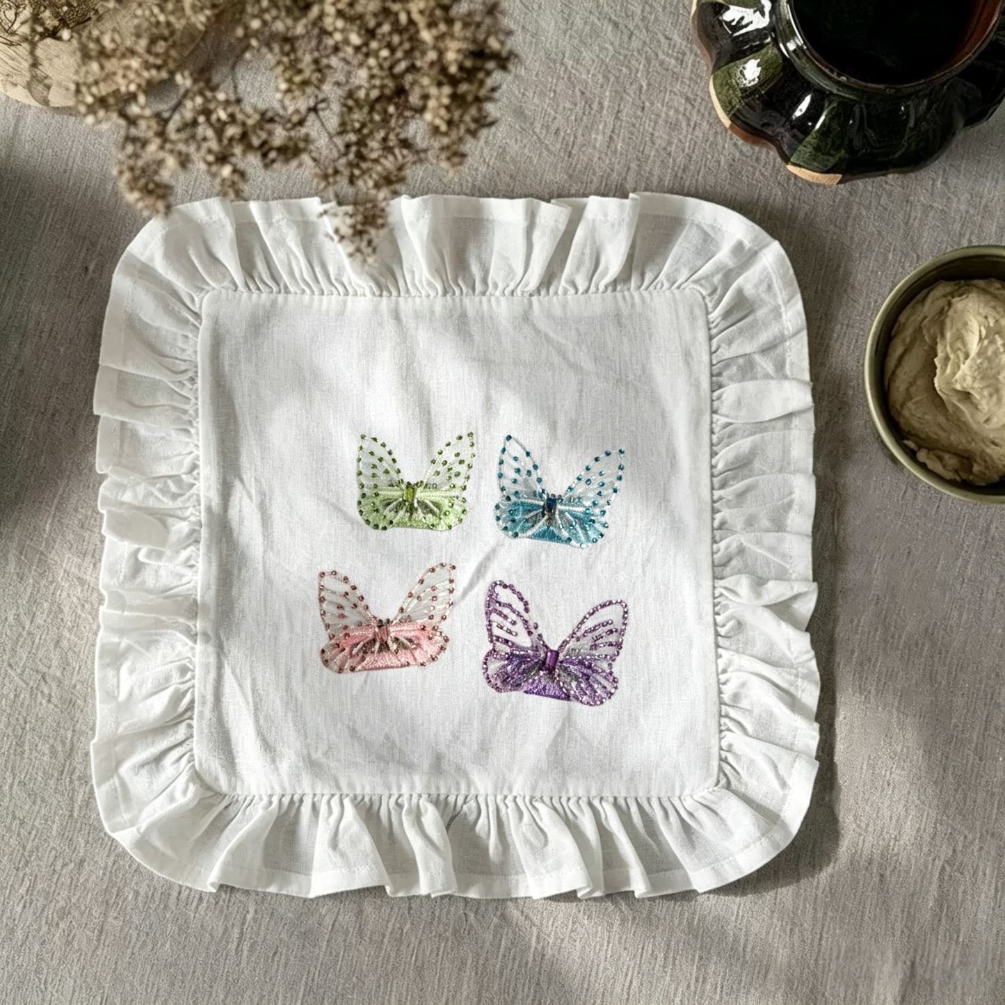 Tulle Rhinestone Butterfly Pet Hair Clips