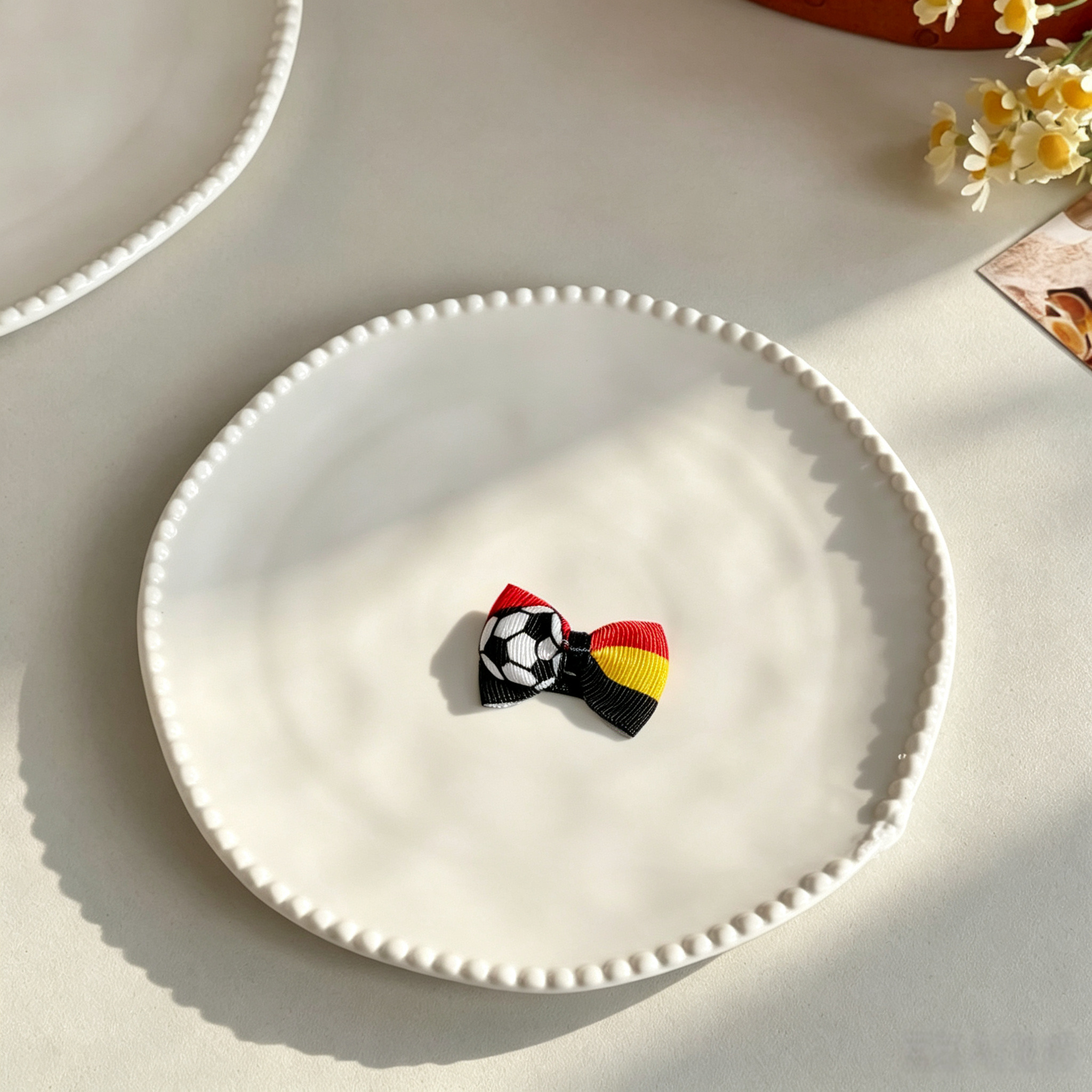 10pcs World Cup Soccer National Flag Mini Bow Pet Hair Clips