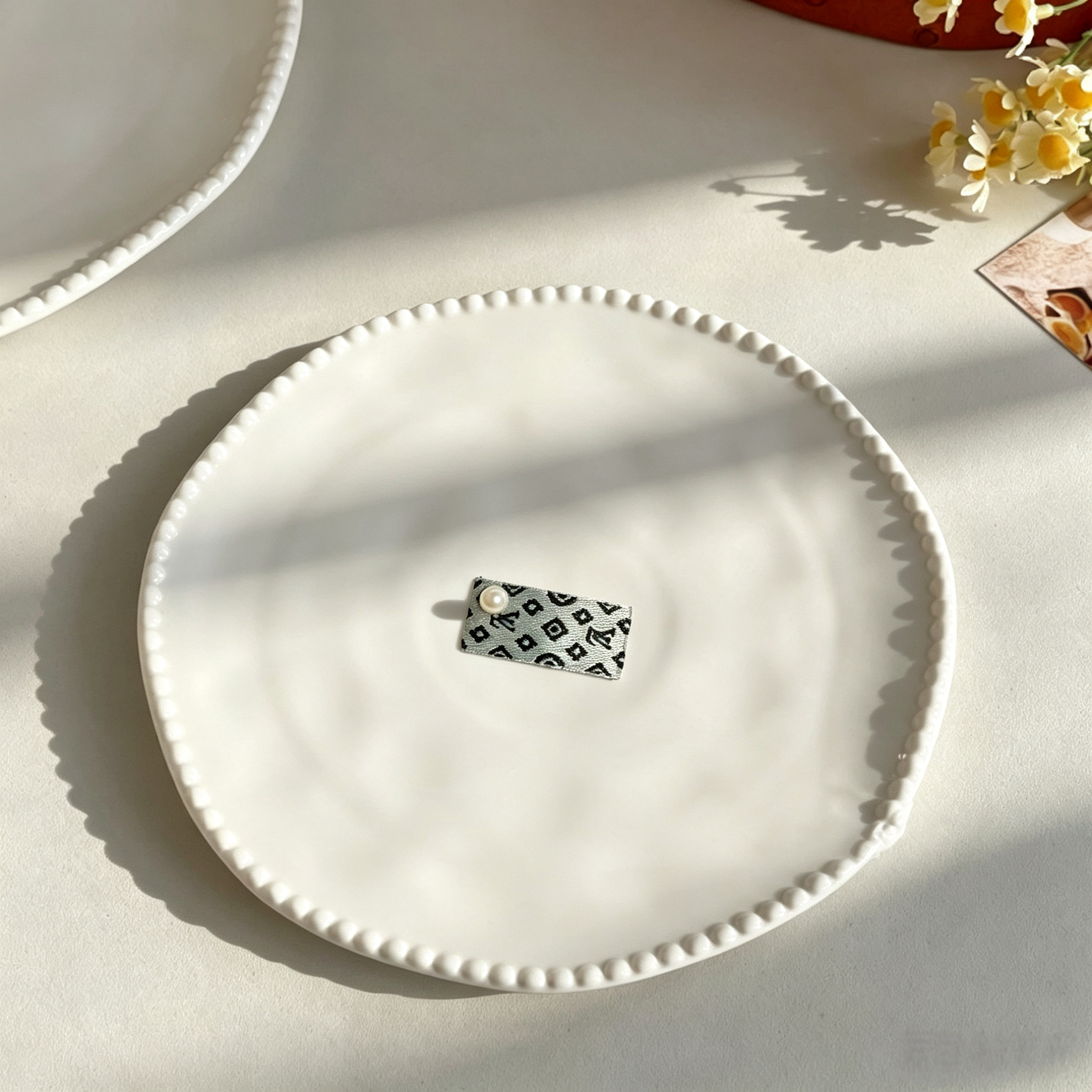 Luxury Stripe Ribbon Pearl Pet Hair Clips