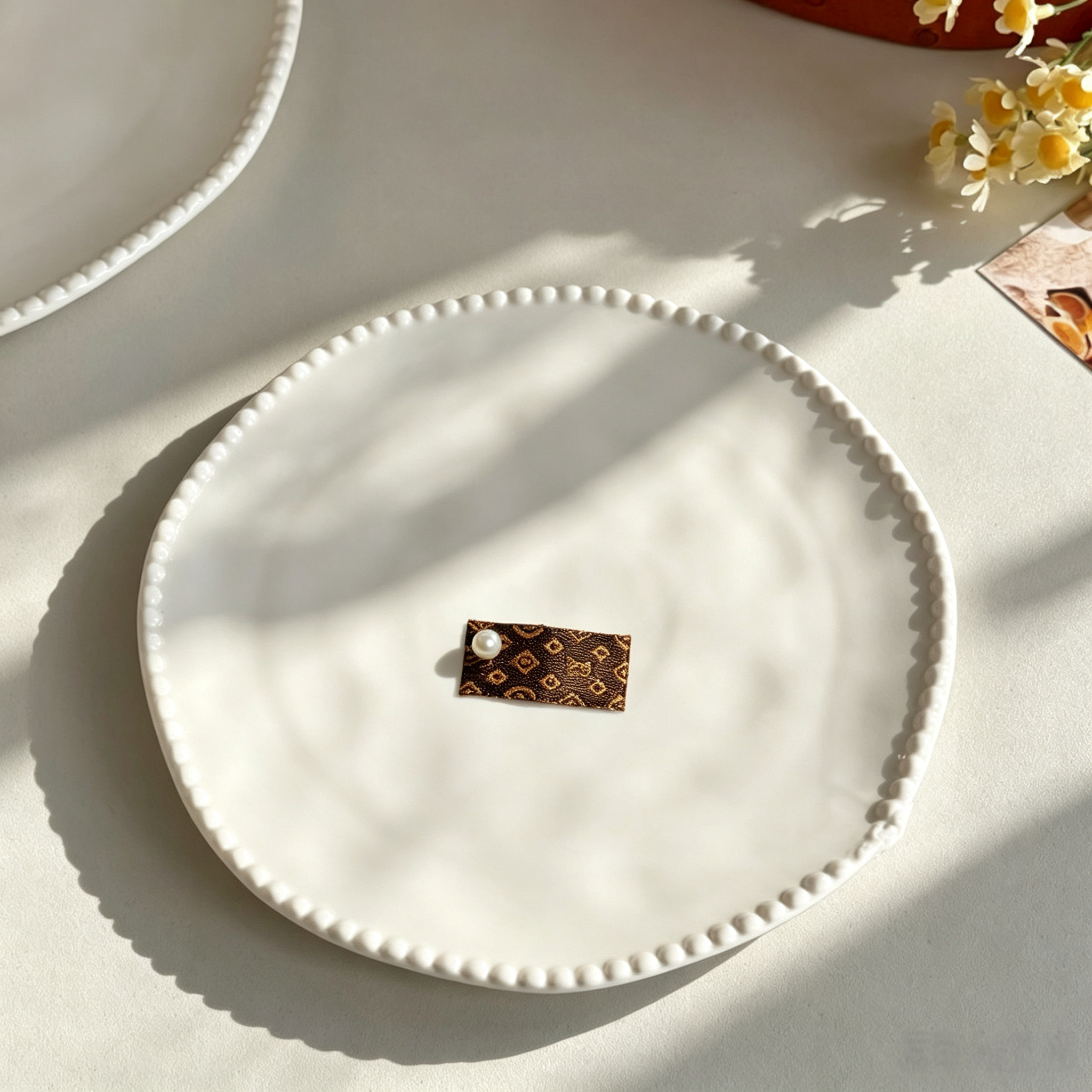 Luxury Stripe Ribbon Pearl Pet Hair Clips