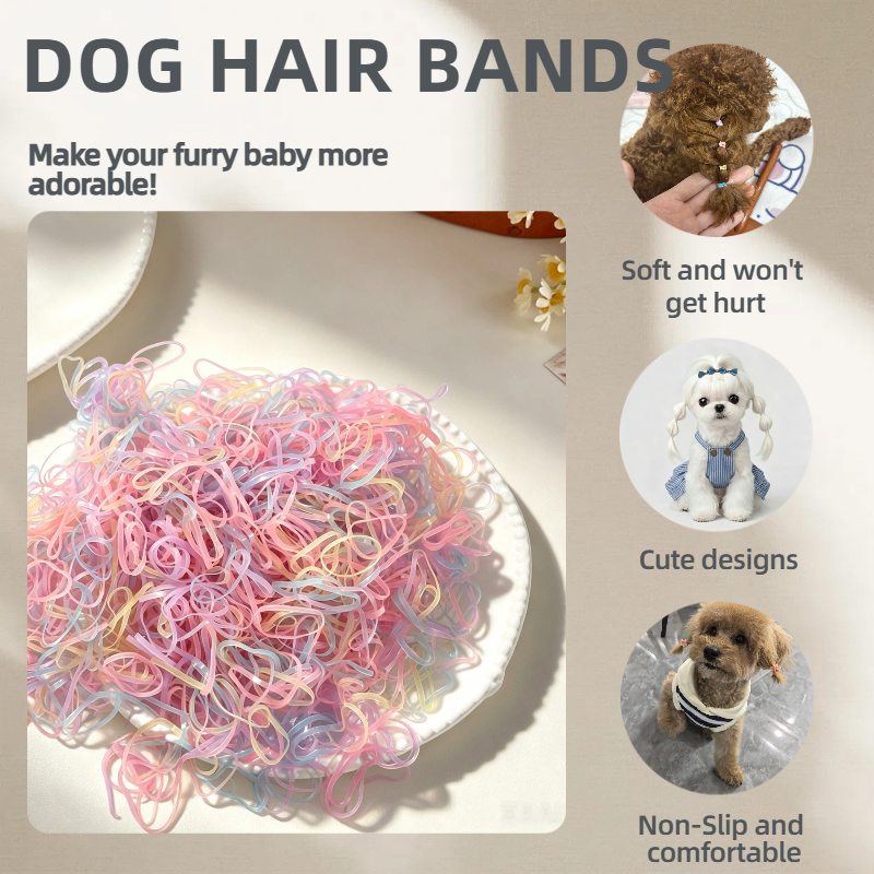 Pastel Transparent Macaron Elastic Pet Hair Rubber Bands