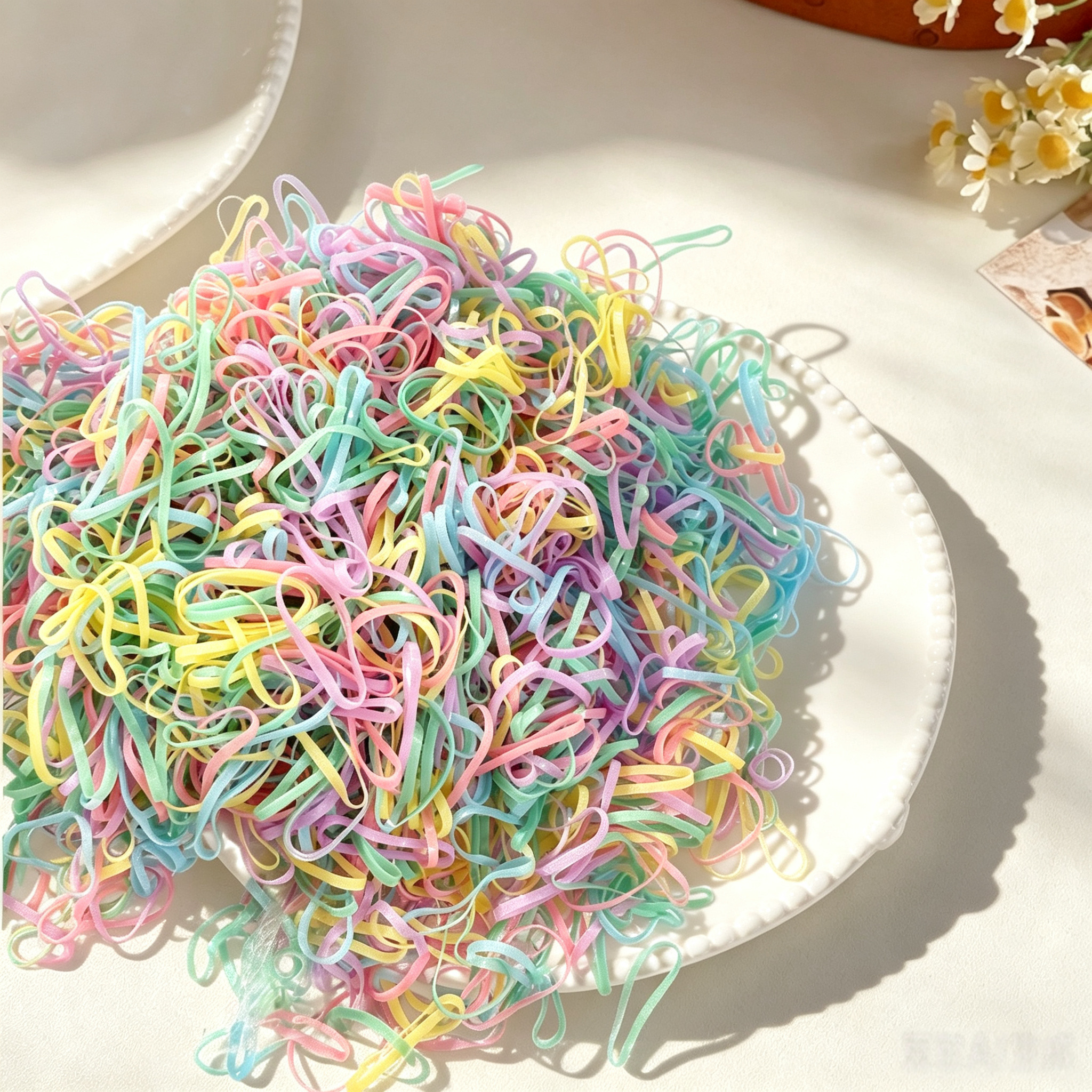 Pastel Solid Macaron Elastic Pet Hair Rubber Bands