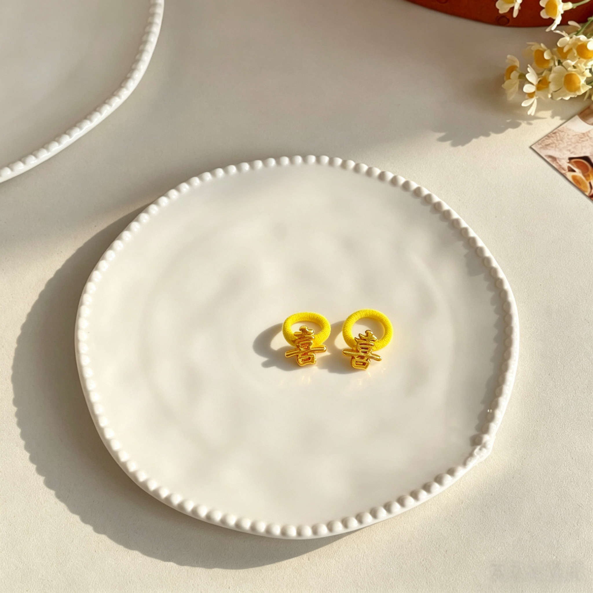 Chinese Letter Long live Fabric Elastic Pet Hair Bands