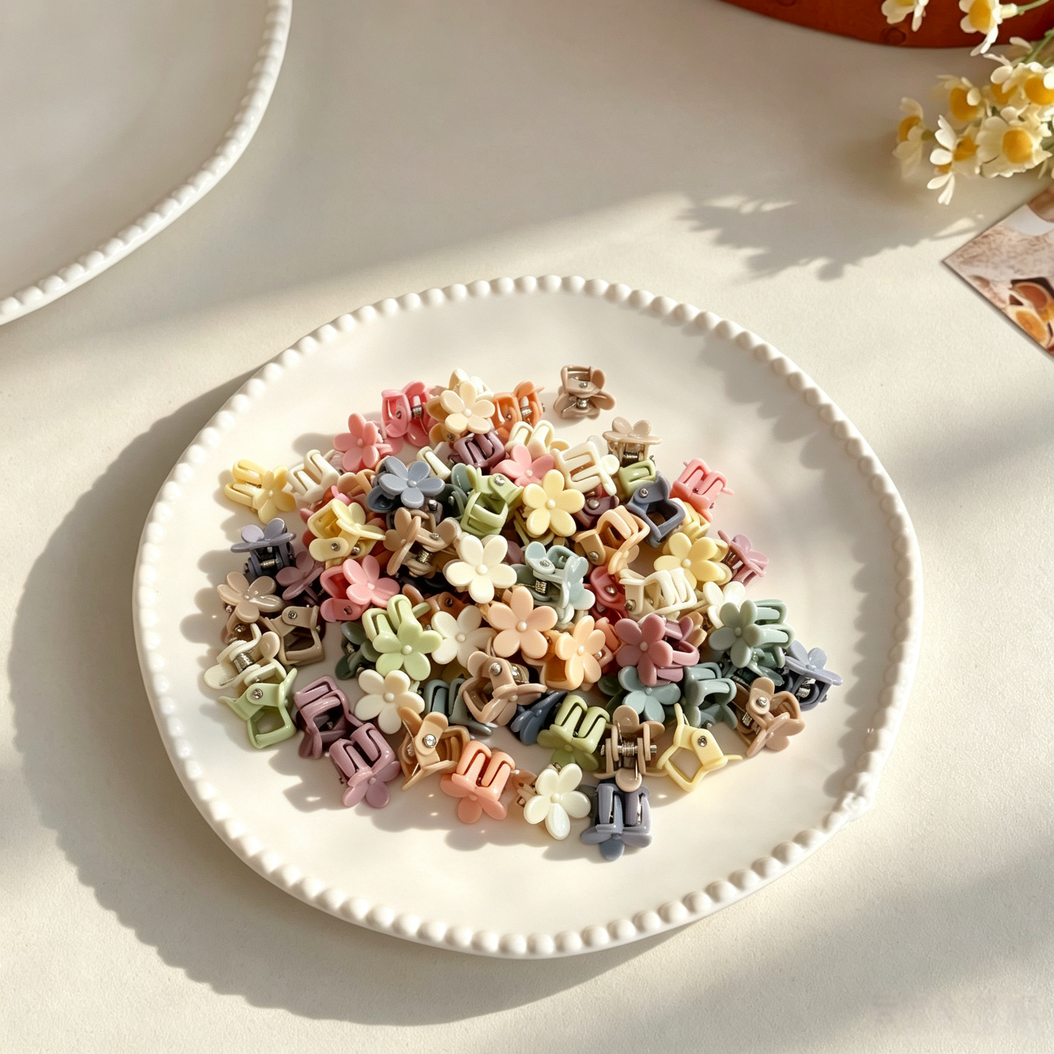 20pcs Macaron Pastel Mini Flower Star Pet Hair Claw Clips