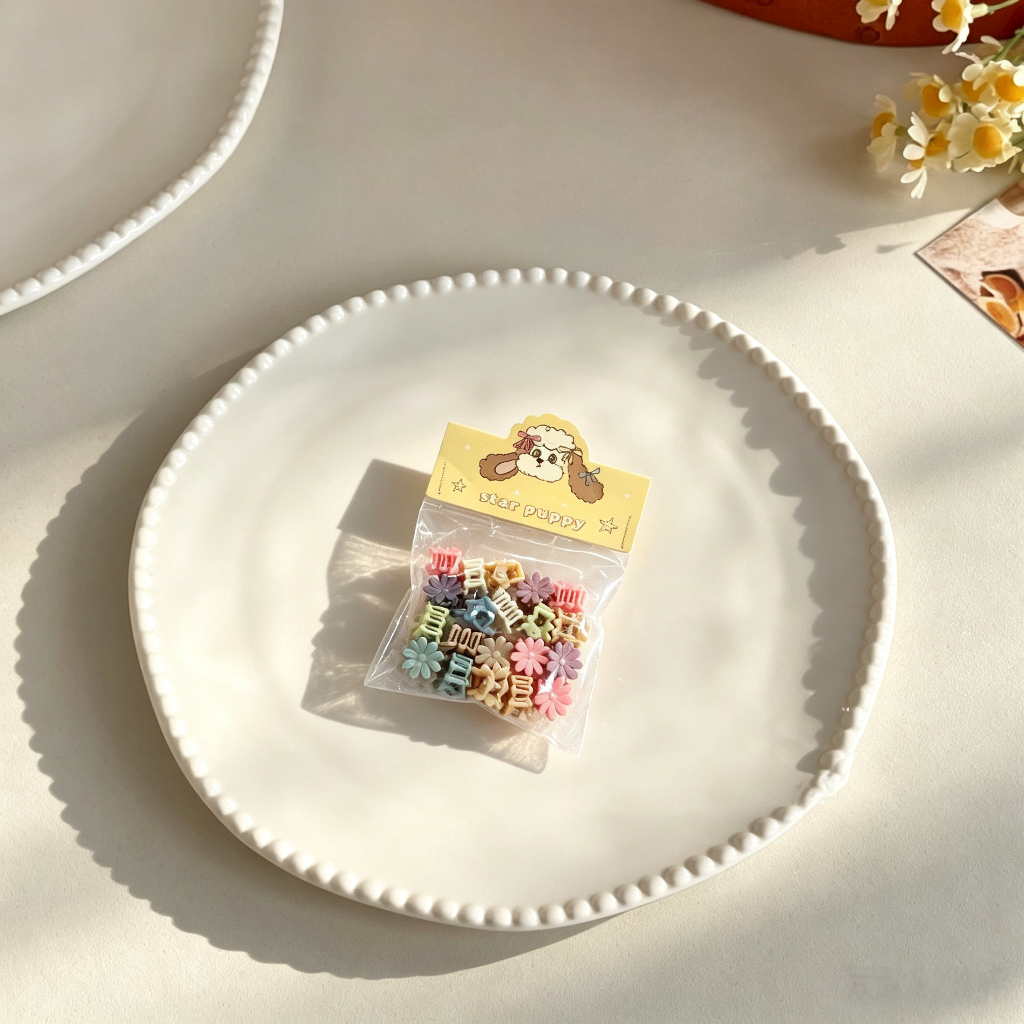 [Copy]20pcs Macaron Pastel Mini Flower Star Pet Hair Claw Clips