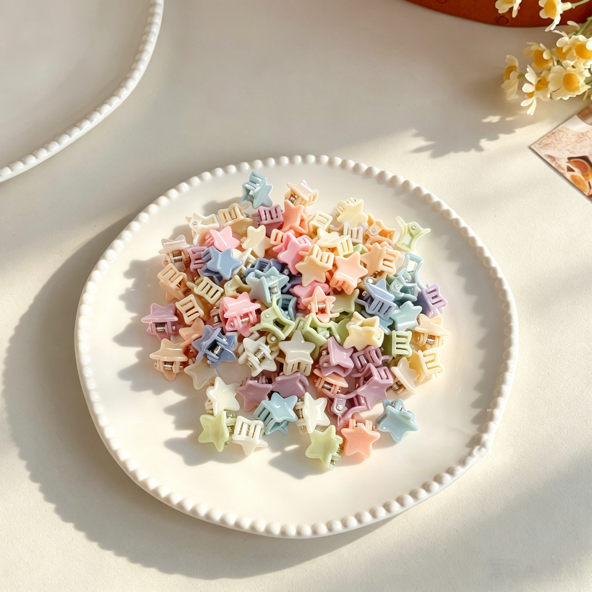 20pcs Macaron Pastel Mini Star Pet Hair Claw Clips