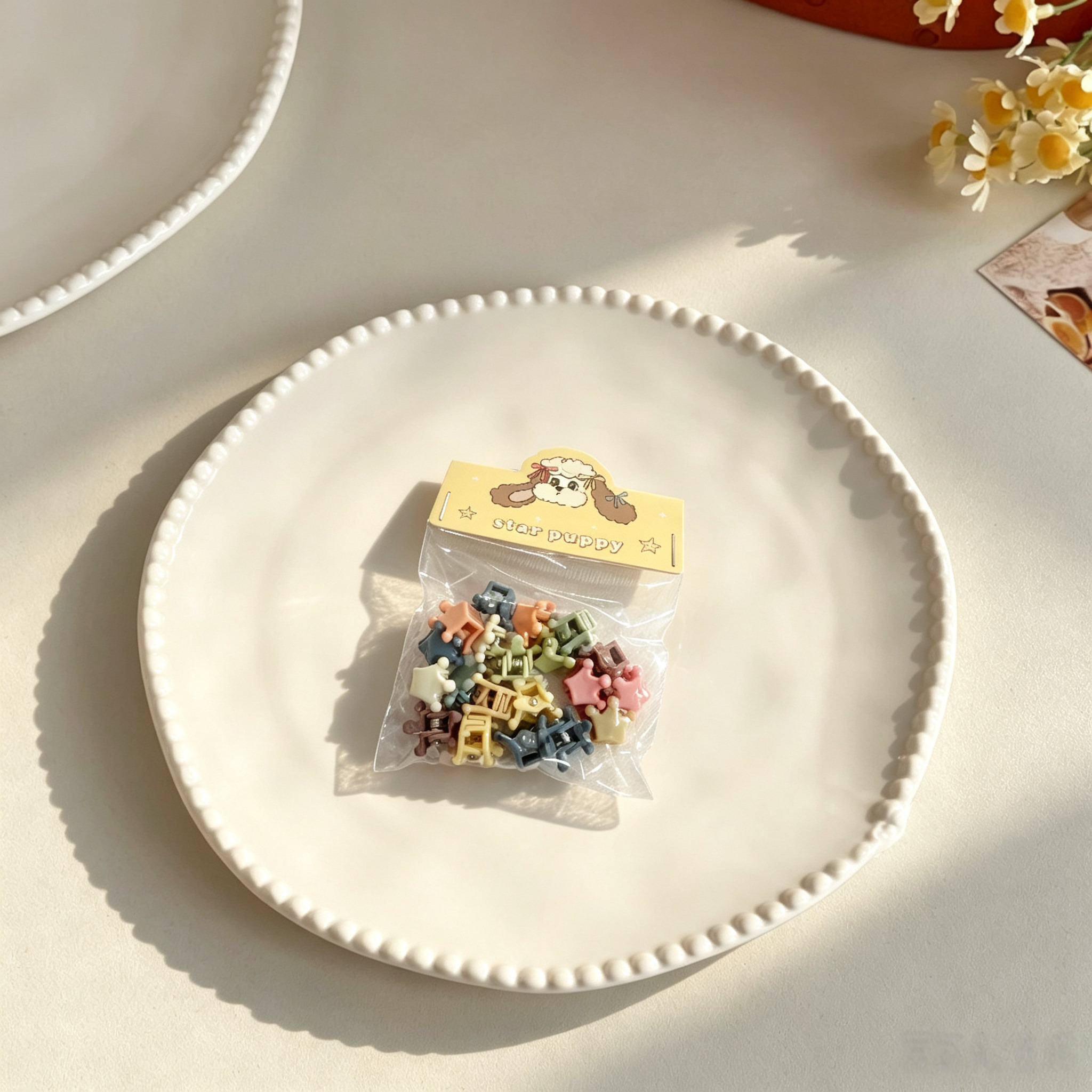 20pcs Macaron Pastel Mini Crown Pet Hair Claw Clips