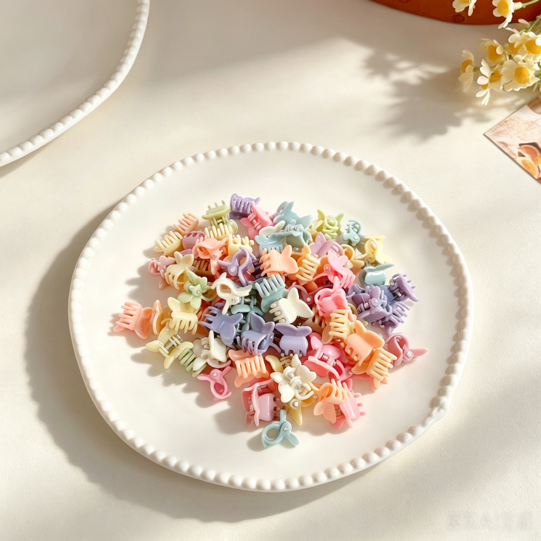 20pcs Macaron Pastel Mini Butterfly Pet Hair Claw Clips