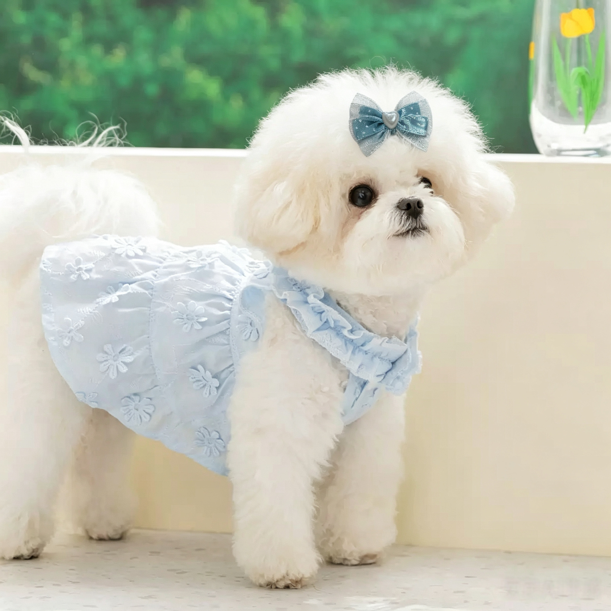 Sky Blue Handmade Pet Hair Clips