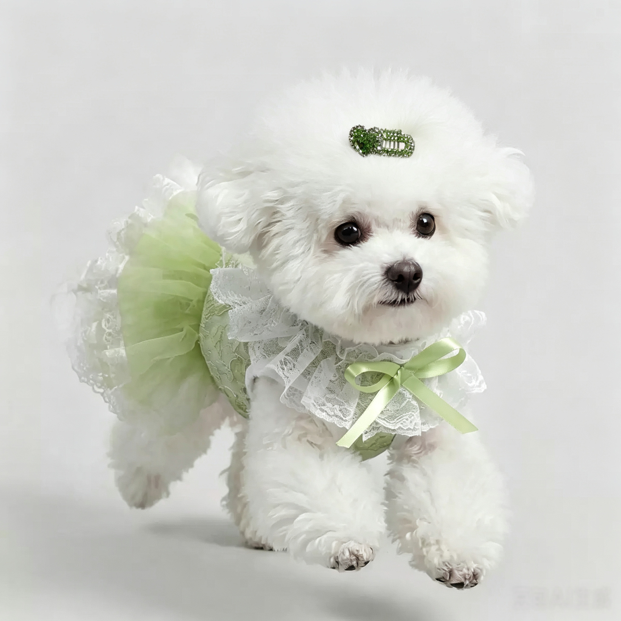 Fresh Green Handmade Pet Hair Clips
