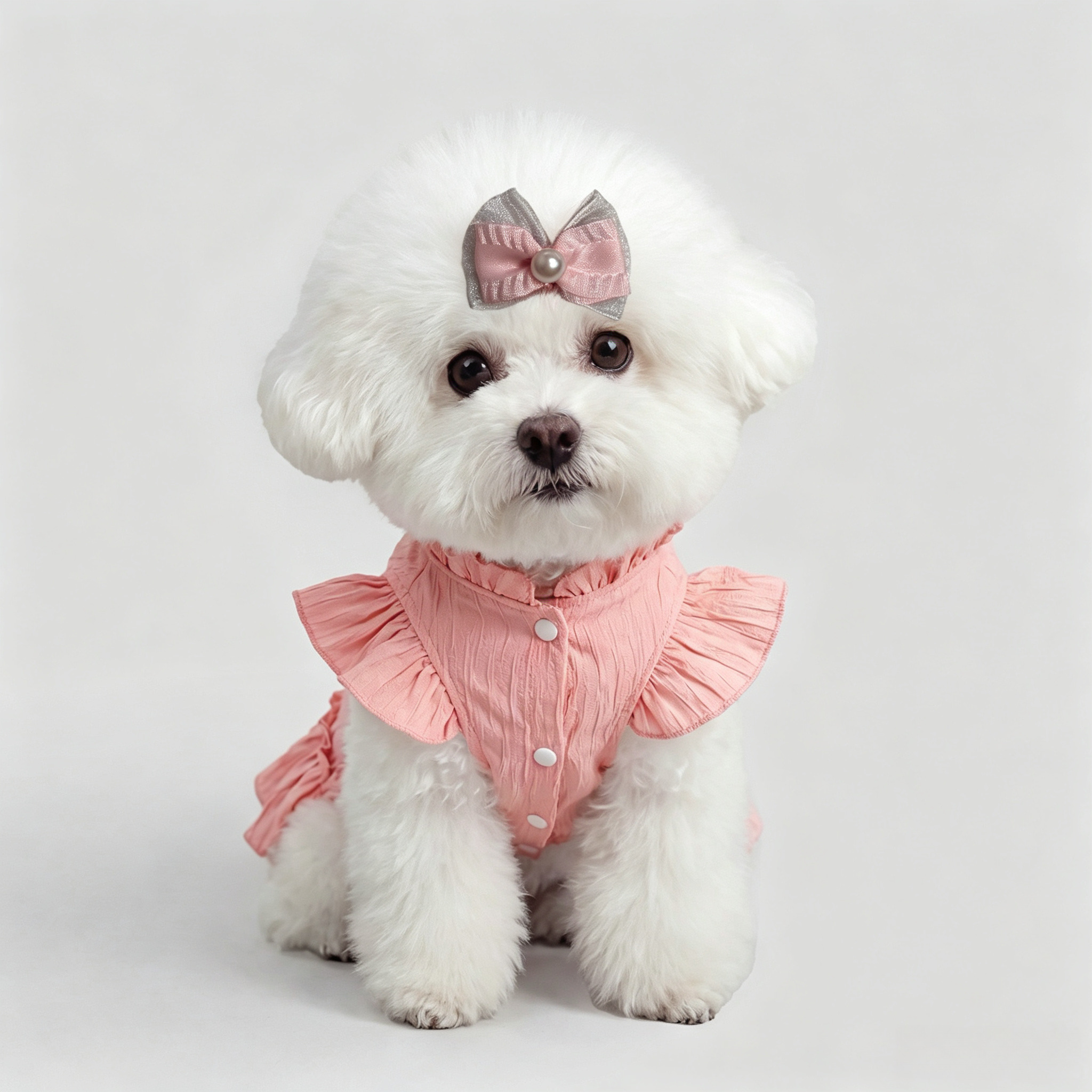 Double Layer Mesh Bow Handmade Pet Hair Clips