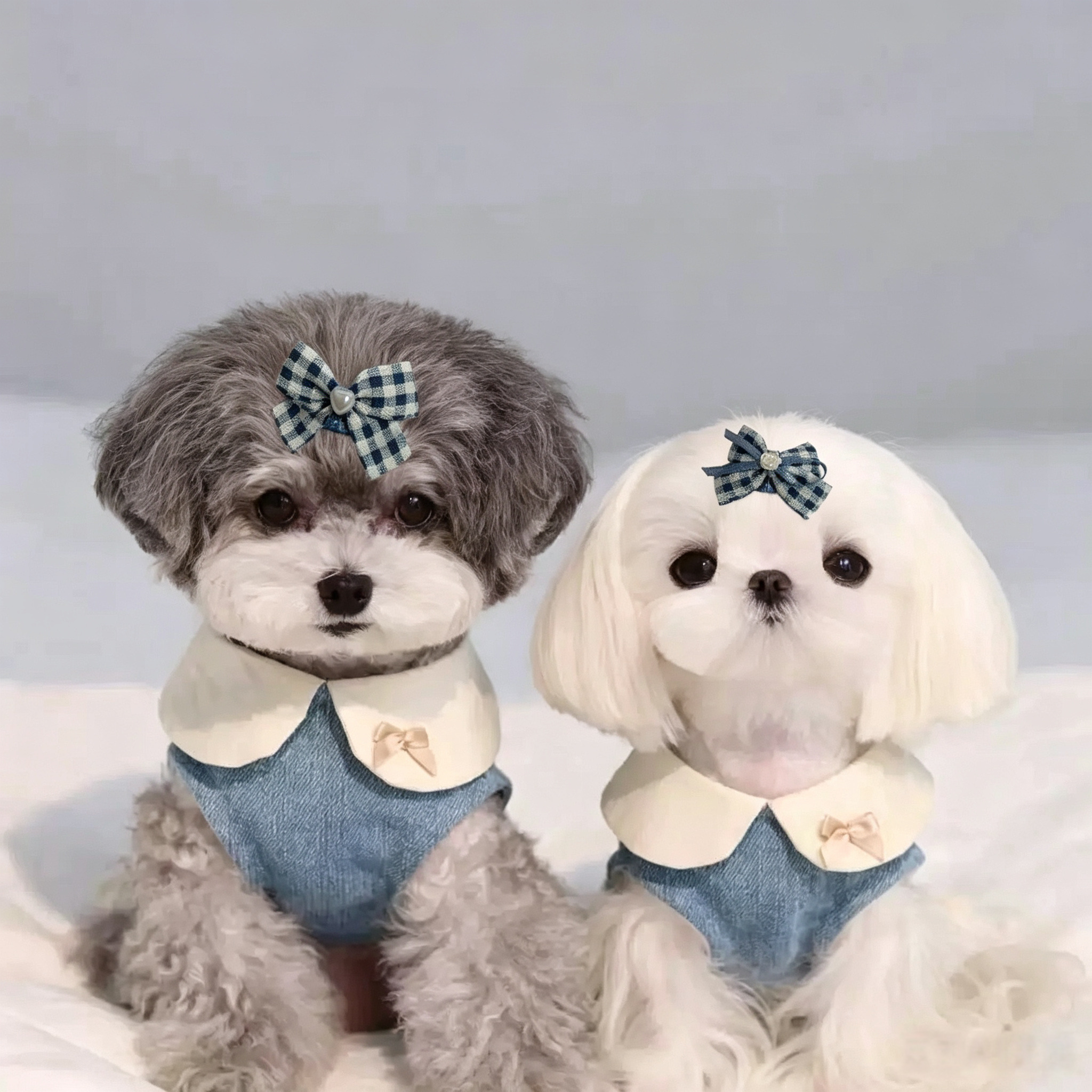 Navy Blue Handmade Pet Hair Clips