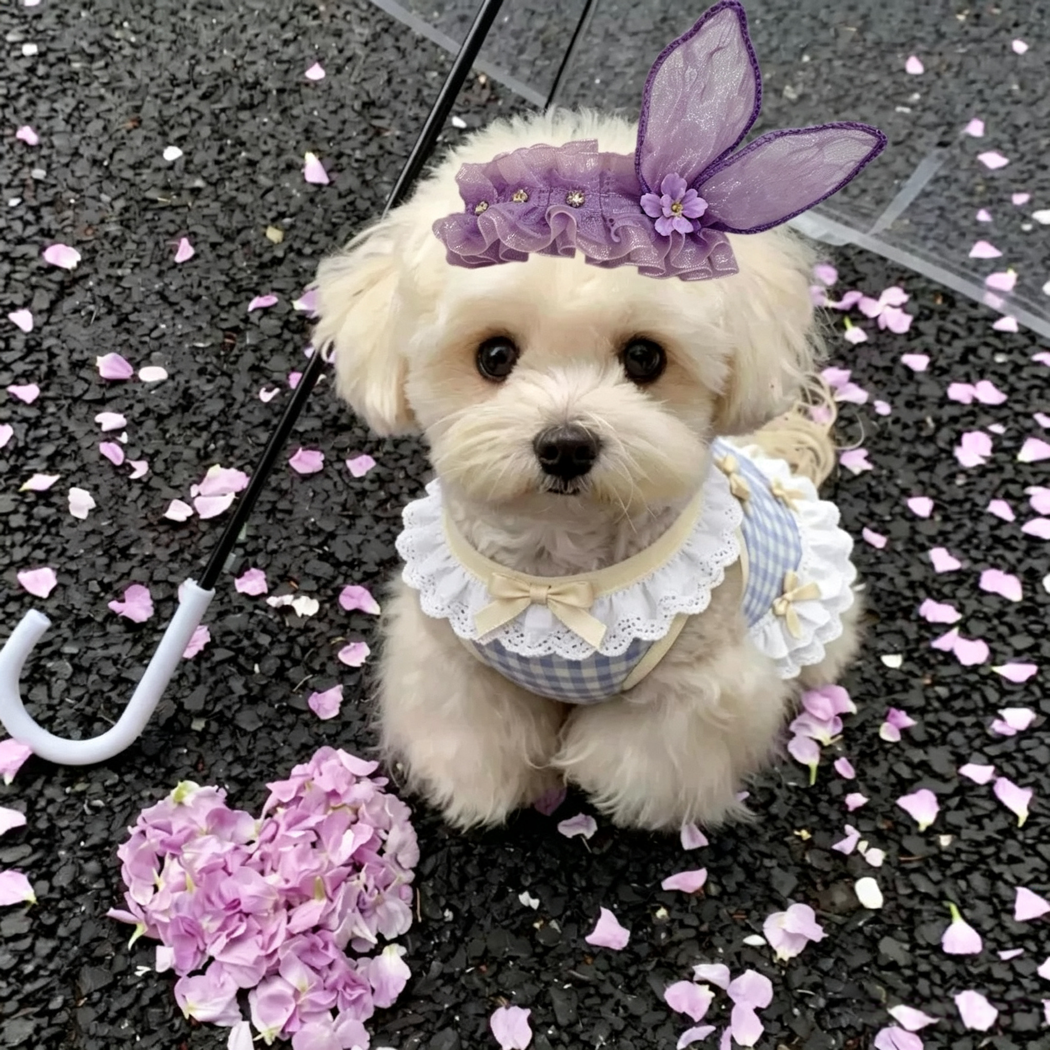 Tulle Bunny Ears Handmade Pet Hair Clips 