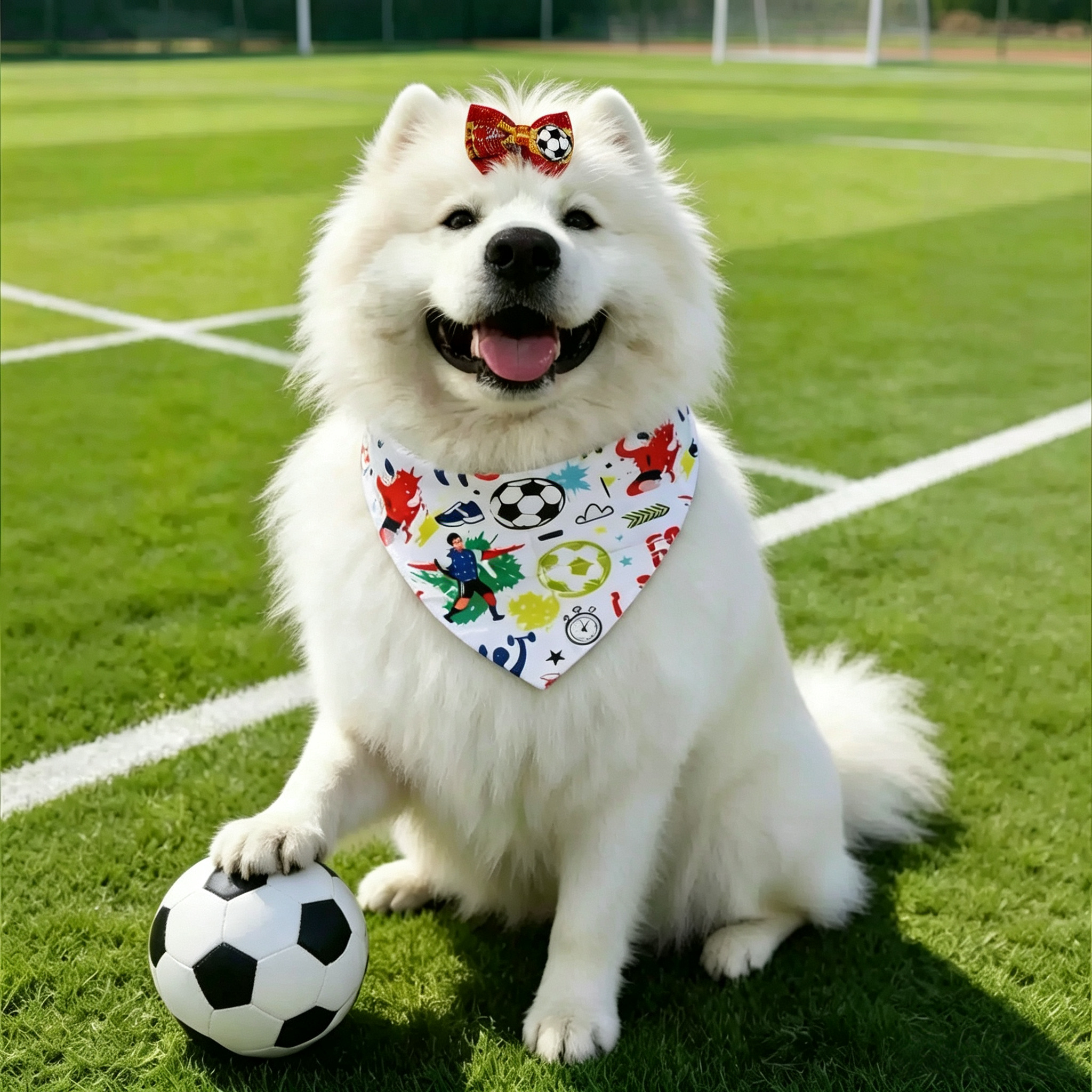 10pcs World Cup Soccer National Flag Mini Bow Pet Hair Clips