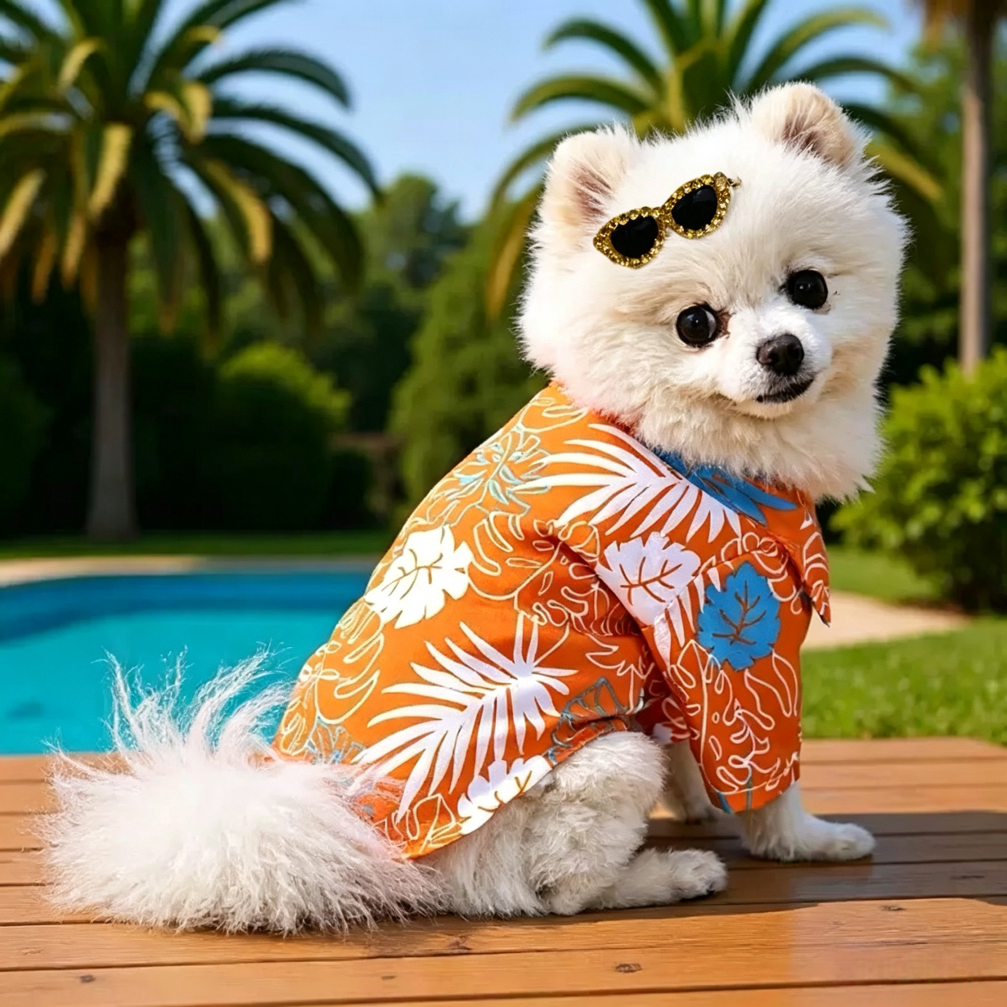  Summer Rhinestone Sunglasses Handmade Pet Hair Clips