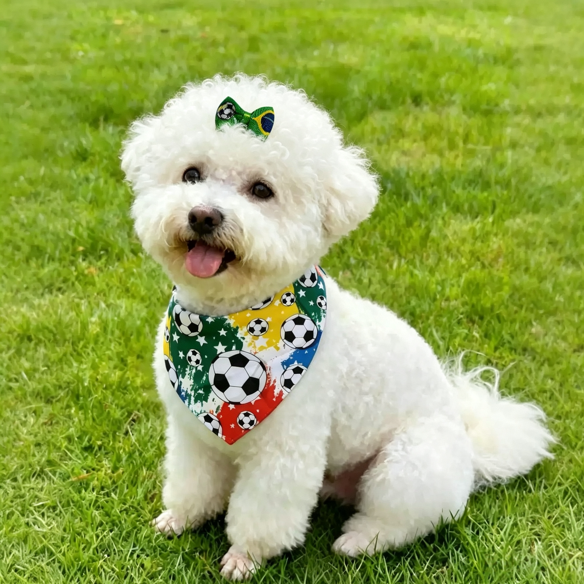 10pcs World Cup Soccer National Flag Mini Bow Pet Hair Clips